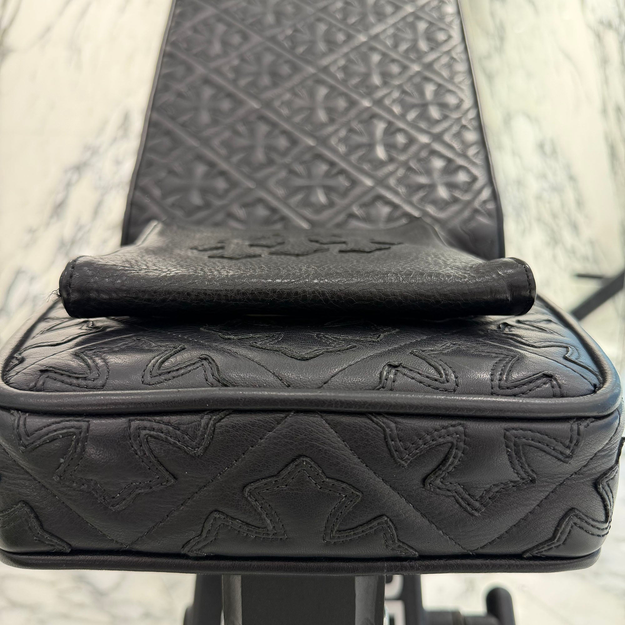 CHROME HEARTS Square Pocket 3 Cemetery Cross Leather Patch Shoulder Bag クロムハーツ スクエアポケット 3セメタリークロス レザーパッチ ショルダーバッグ