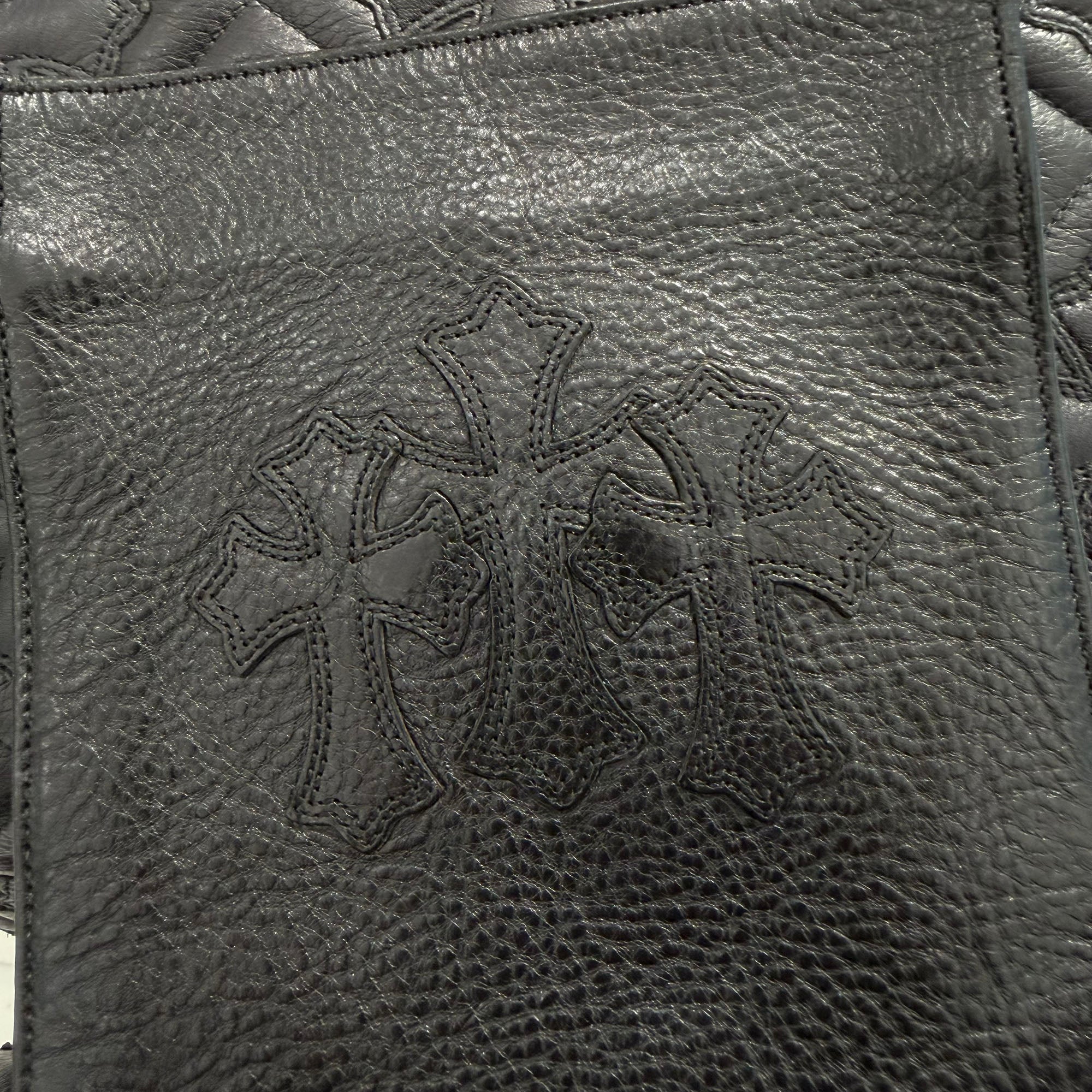 CHROME HEARTS Square Pocket 3 Cemetery Cross Leather Patch Shoulder Bag クロムハーツ スクエアポケット 3セメタリークロス レザーパッチ ショルダーバッグ