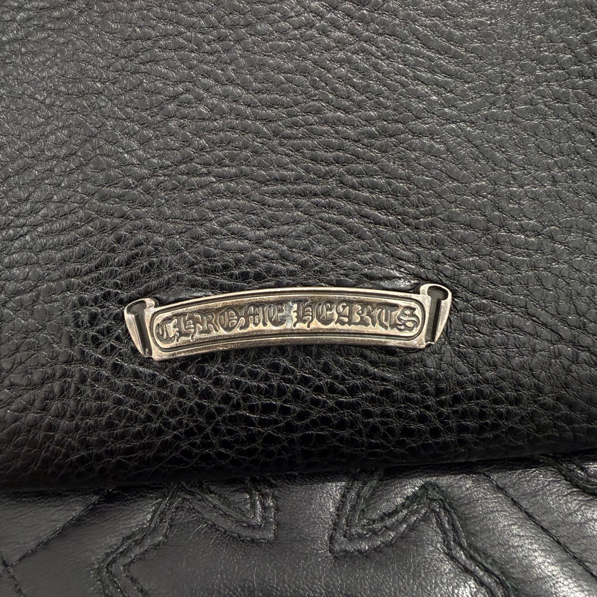 CHROME HEARTS Square Pocket 3 Cemetery Cross Leather Patch Shoulder Bag クロムハーツ スクエアポケット 3セメタリークロス レザーパッチ ショルダーバッグ