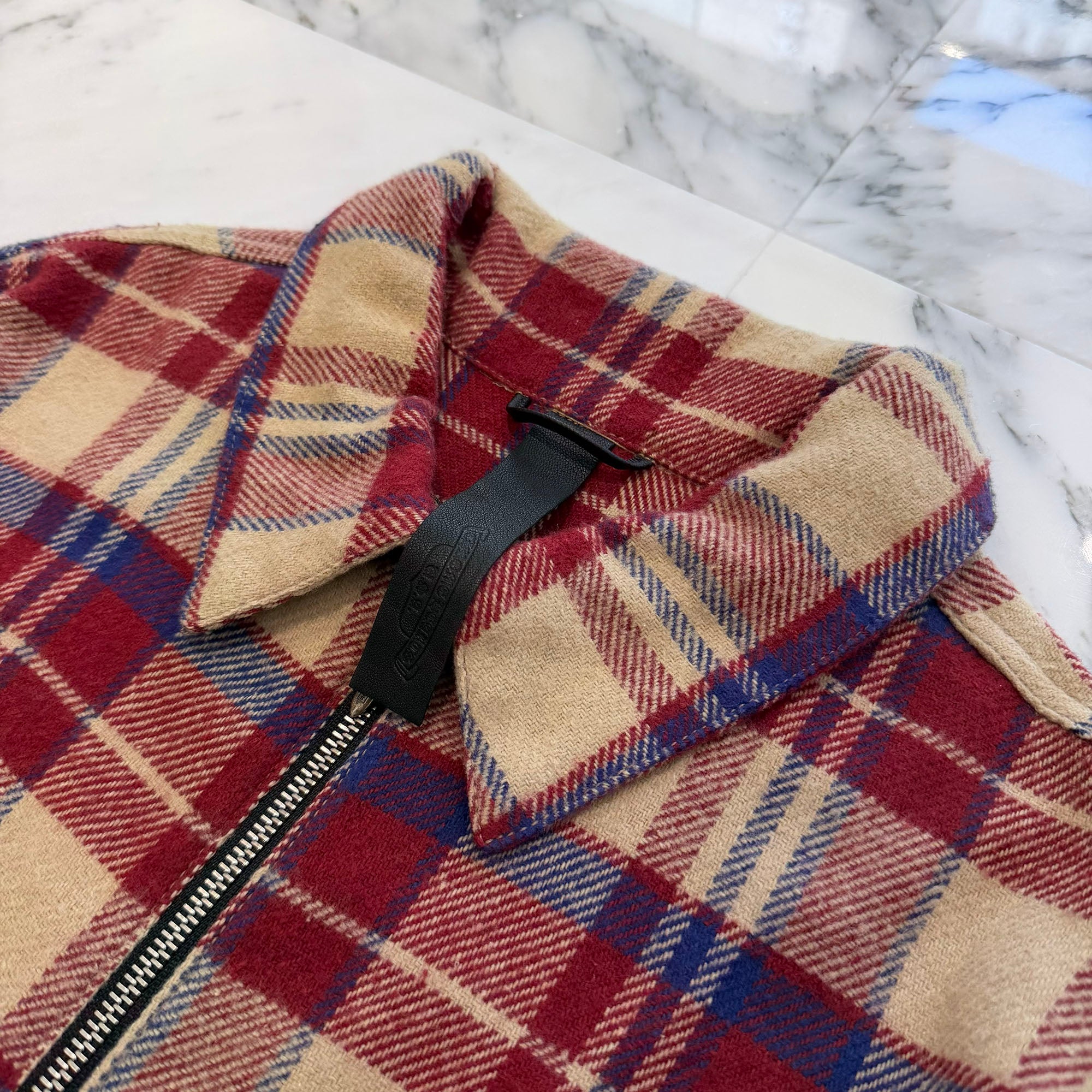 CHROME HEARTS Y NOT UNDER DOG Half Zip Pullover Check Shirt Size L クロムハーツ ワイノット アンダードッグ ハーフジップ プルオーバーチェックシャツ サイズL