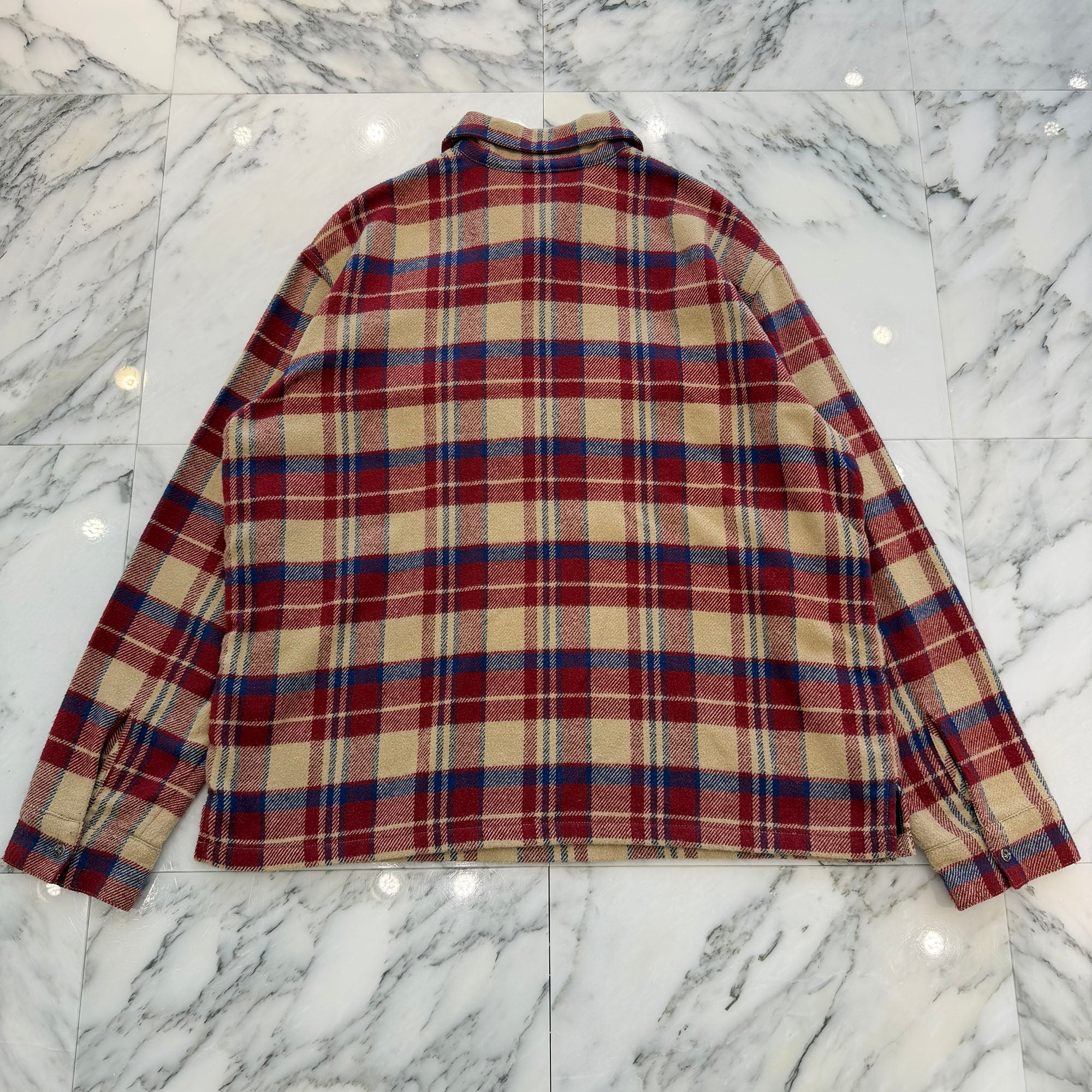 CHROME HEARTS Y NOT UNDER DOG Half Zip Pullover Check Shirt Size L クロムハーツ ワイノット アンダードッグ ハーフジップ プルオーバーチェックシャツ サイズL