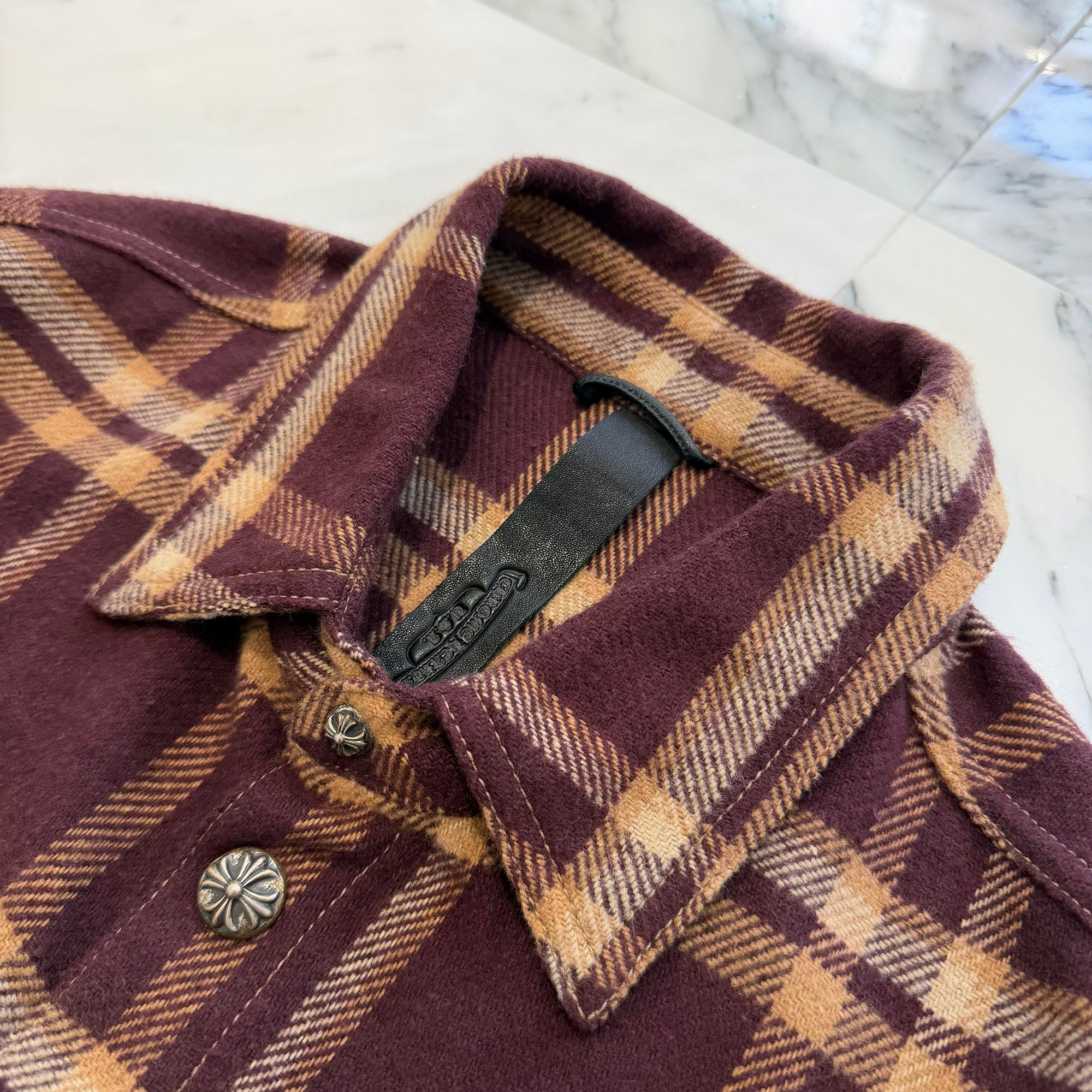 CHROME HEARTS Y NOT WORK DOG Flannel Check Shirt Size L クロムハーツ ワイノット ワークドッグ フランネル チェック シャツ サイズL