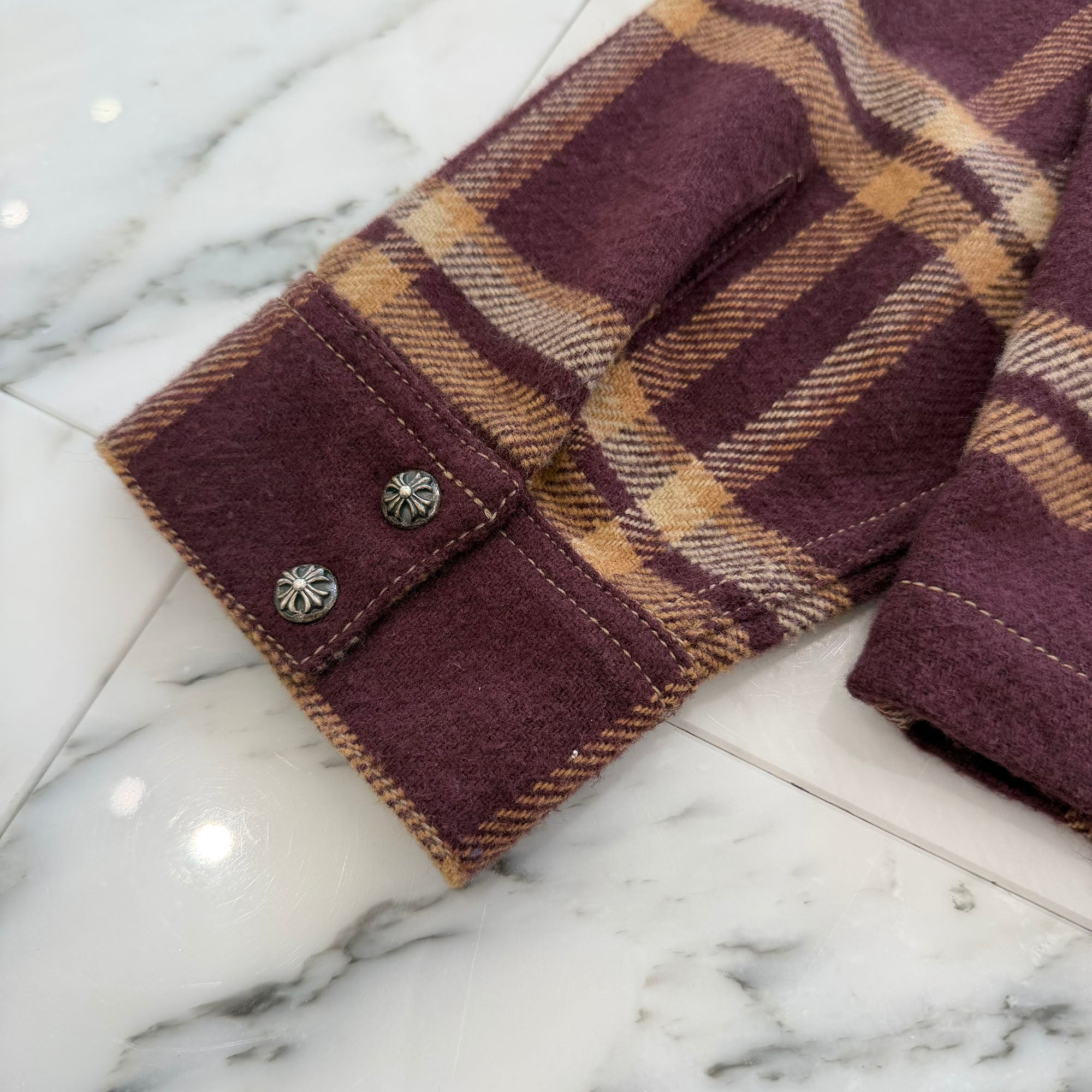 CHROME HEARTS Y NOT WORK DOG Flannel Check Shirt Size L クロムハーツ ワイノット ワークドッグ フランネル チェック シャツ サイズL
