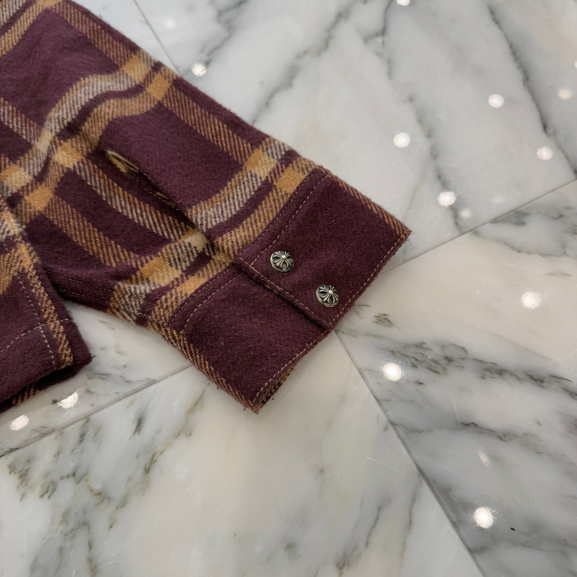 CHROME HEARTS Y NOT WORK DOG Flannel Check Shirt Size L クロムハーツ ワイノット ワークドッグ フランネル チェック シャツ サイズL