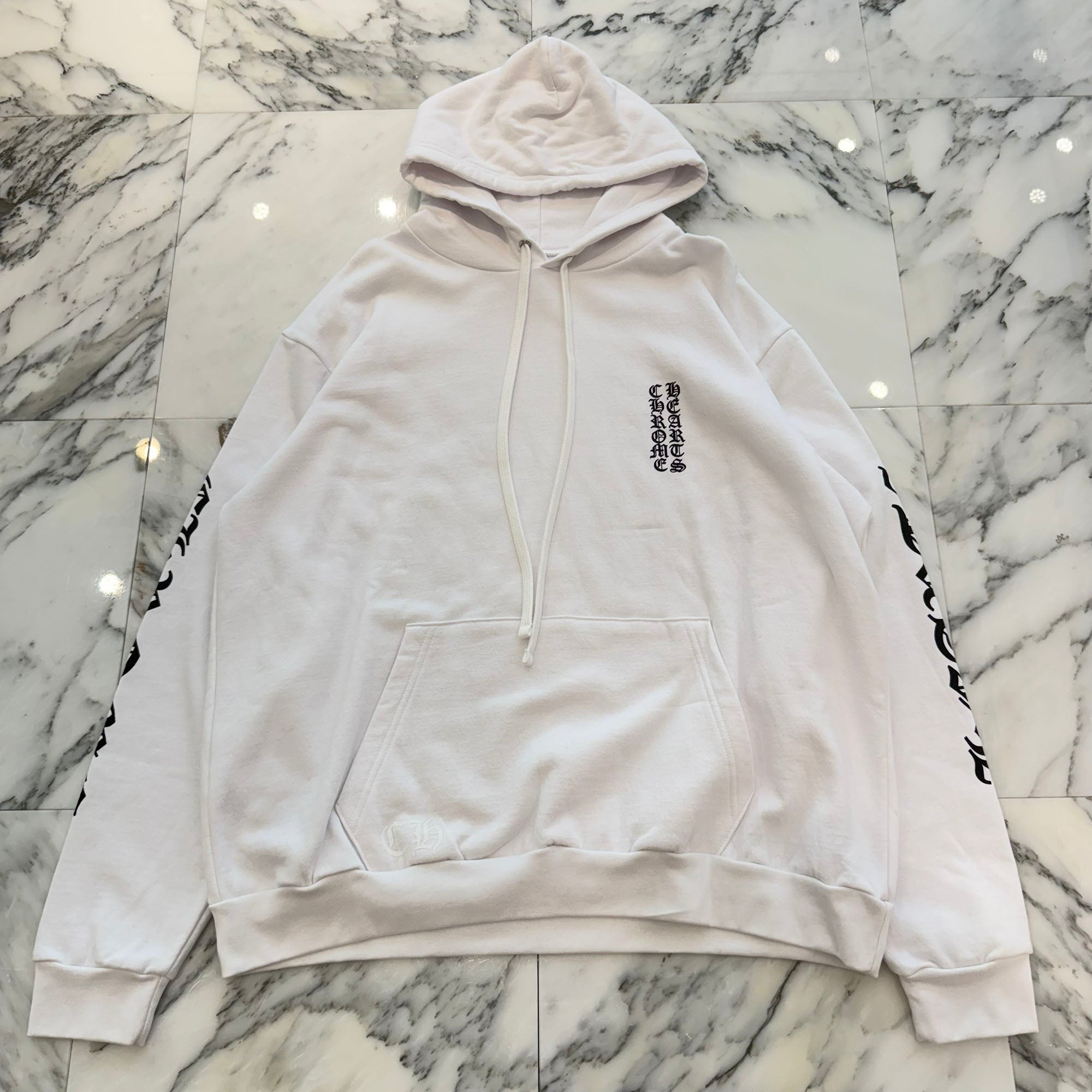 CHROME HEARTS Vertical Logo Pullover Hoodie Size M クロムハーツ バーティカルロゴ プルオーバーフーディーサイズM
