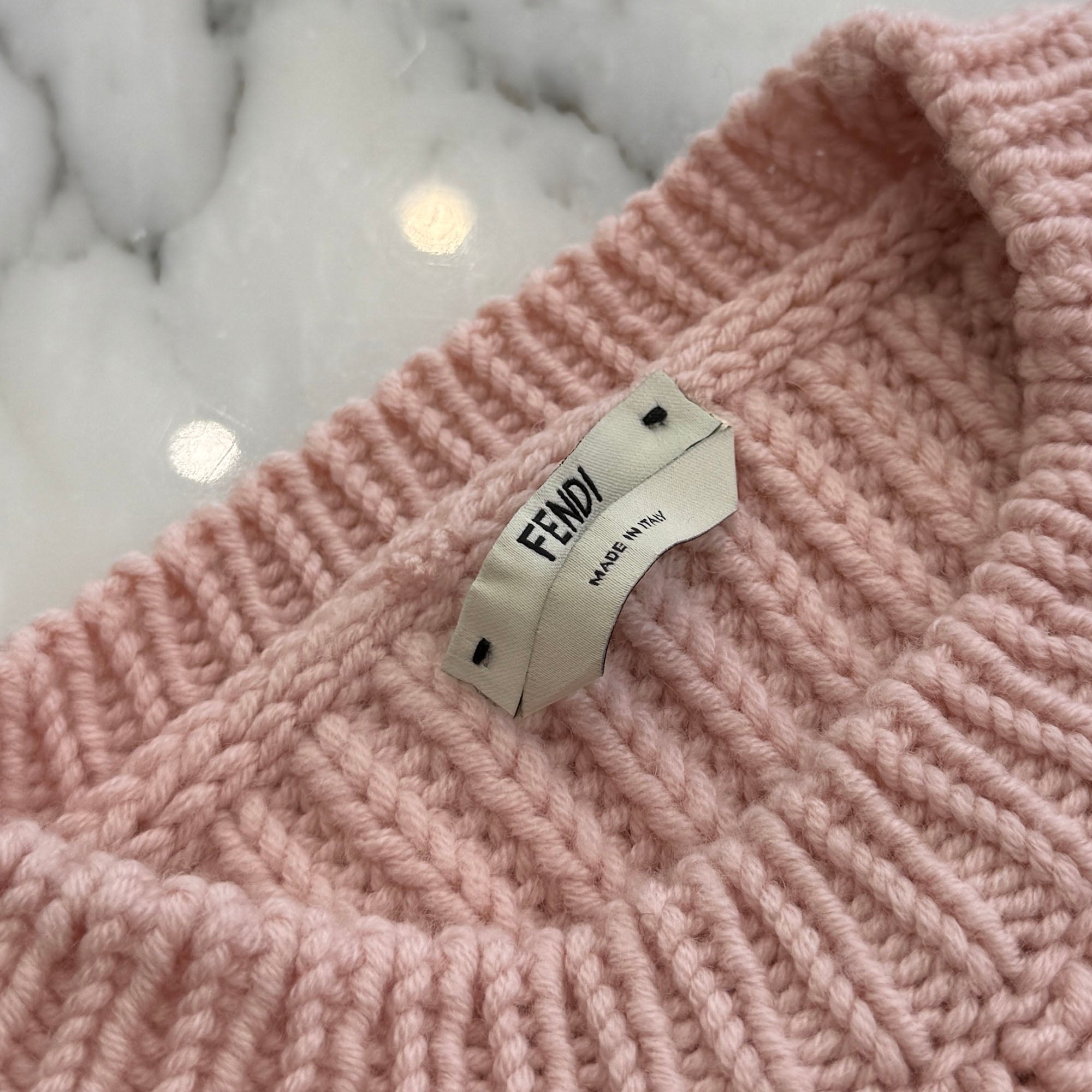 FENDI 2020AW Logo Embroidered Crew Neck Wool Knit Sweater FZX624 AEPZ Size 36 フェンディ ロゴ刺繍 クルーネック ウール ニットセーター サイズ36