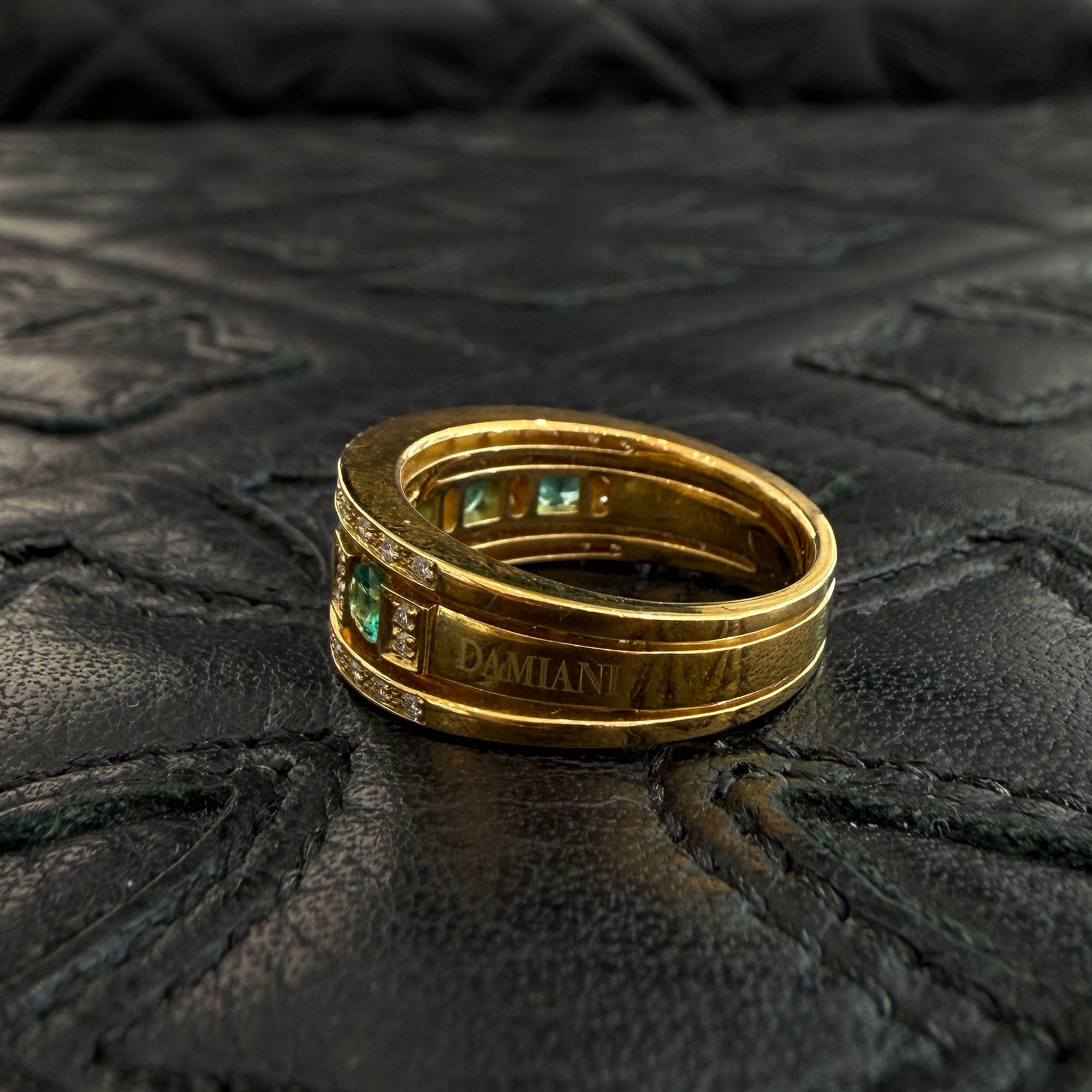 DAMIANI Au750 YG Belle Epoque Diamond And Emerald Ring 20090157_c Size 11.5号 ダミアーニ Au750 イエローゴールド ベル エポック ダイヤモンドエメラルド リング サイズ11.5号