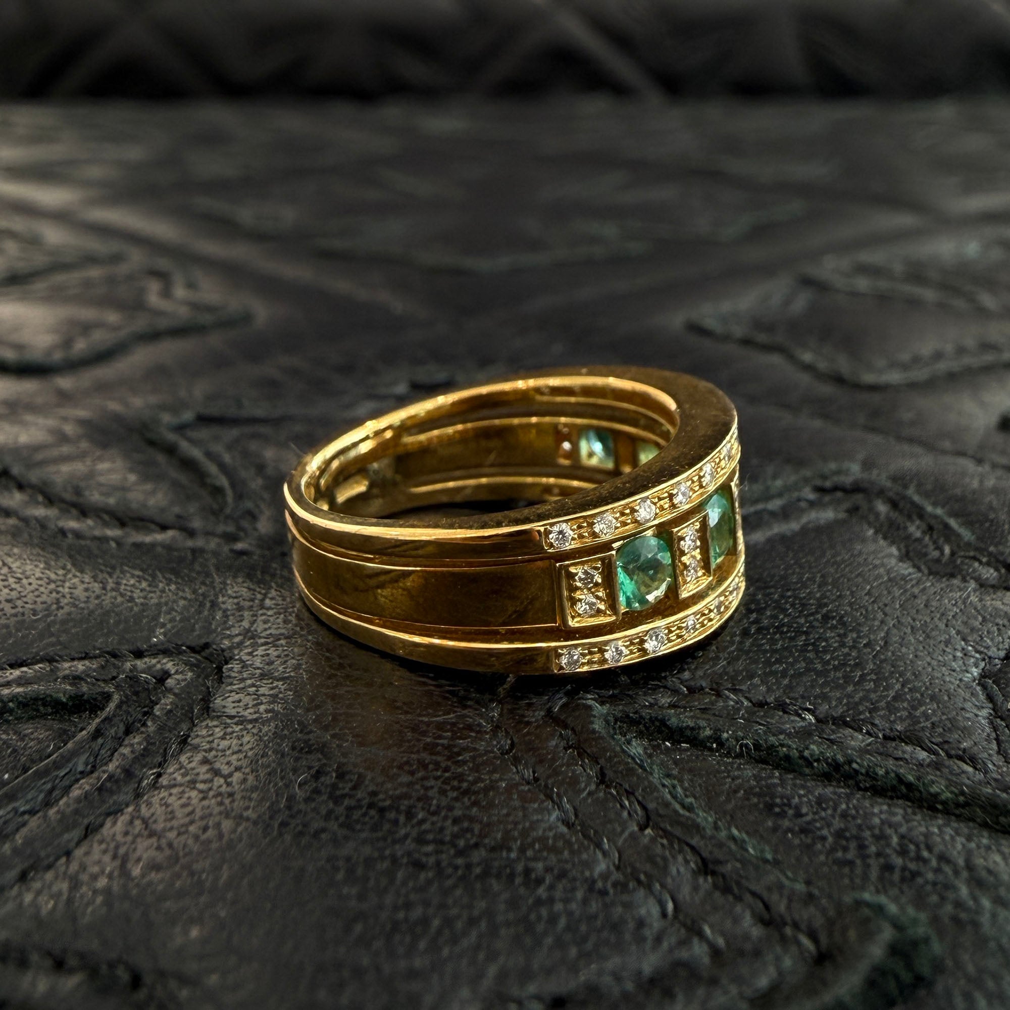 DAMIANI Au750 YG Belle Epoque Diamond And Emerald Ring 20090157_c Size 11.5号 ダミアーニ Au750 イエローゴールド ベル エポック ダイヤモンドエメラルド リング サイズ11.5号