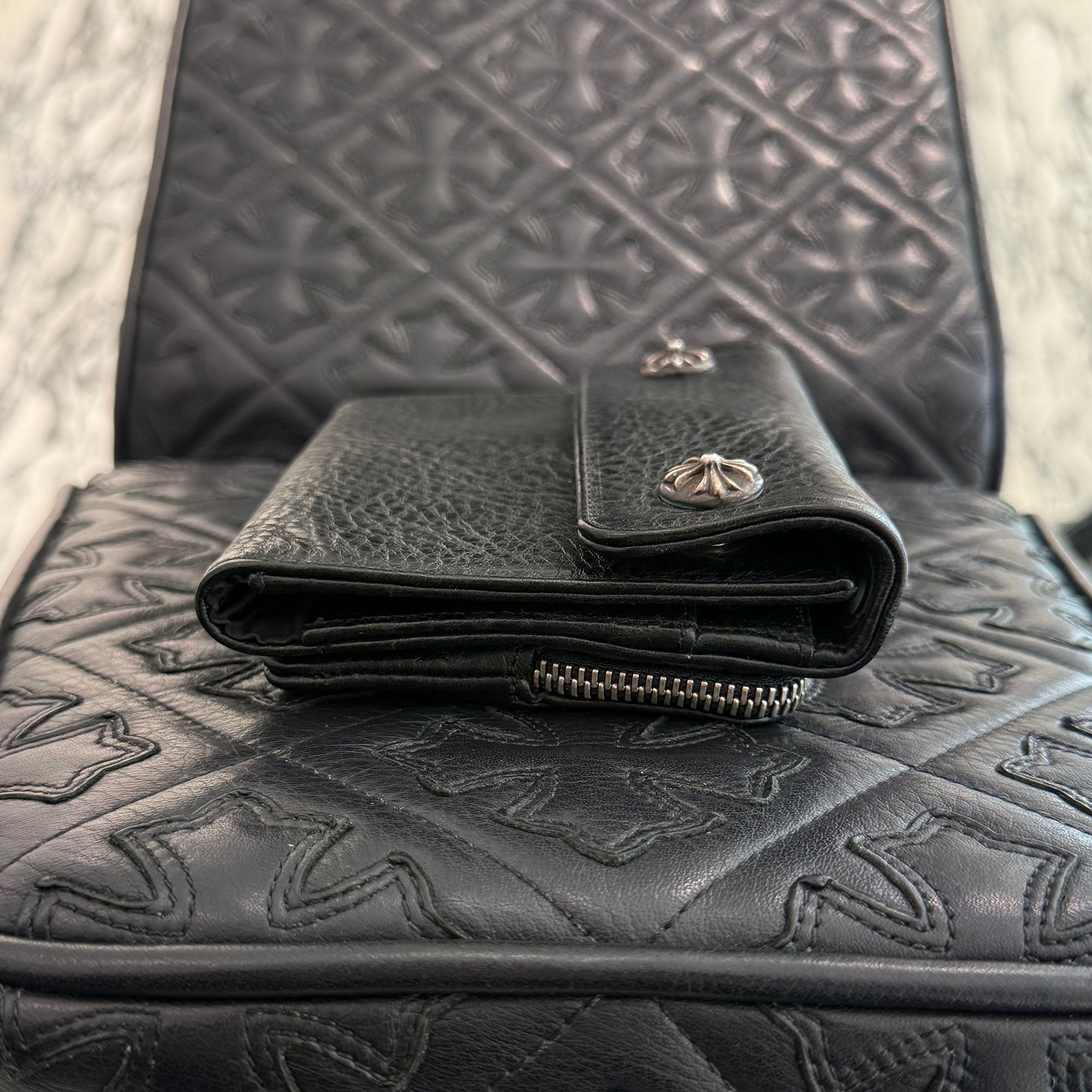 CHROME HEARTS BIG SPOON Cross Ball Leather Wallet クロムハーツ ビックスプーン クロスボール レザーウォレット