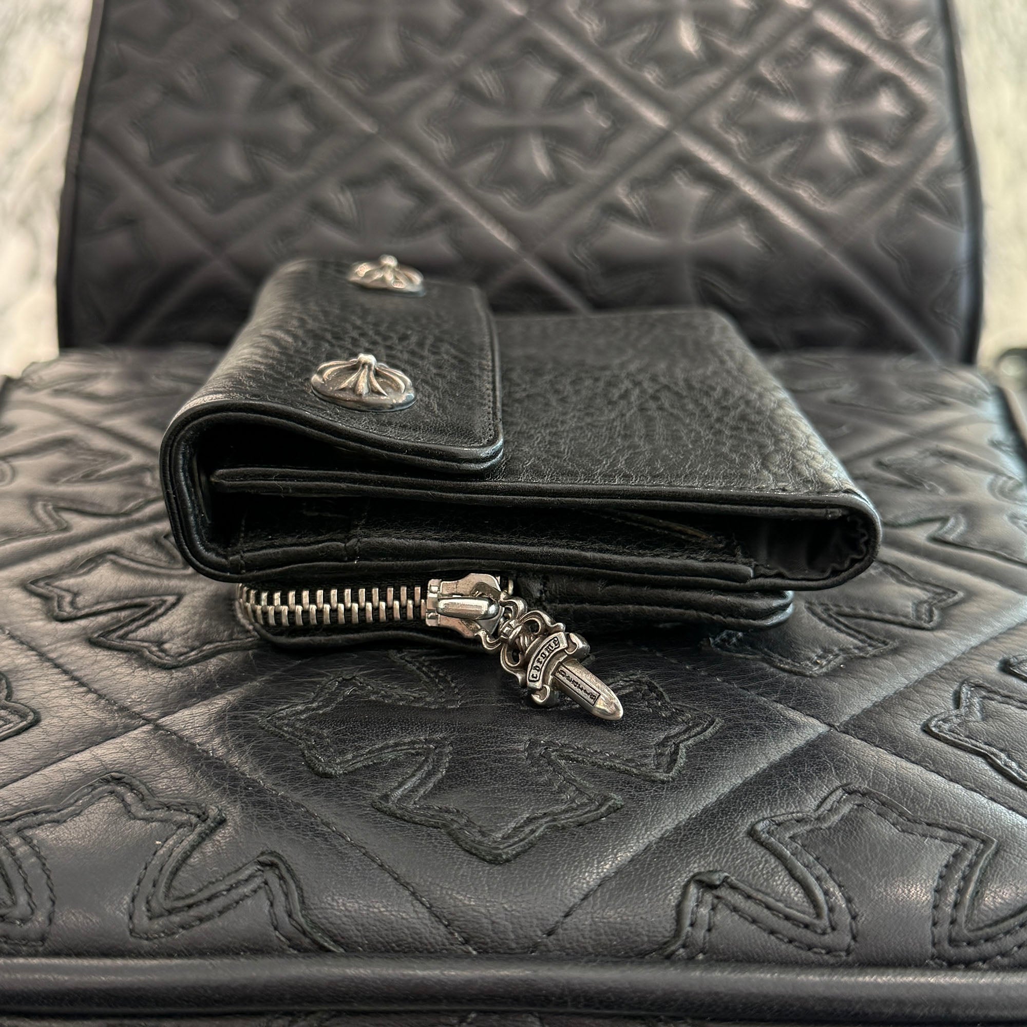CHROME HEARTS BIG SPOON Cross Ball Leather Wallet クロムハーツ ビックスプーン クロスボール レザーウォレット