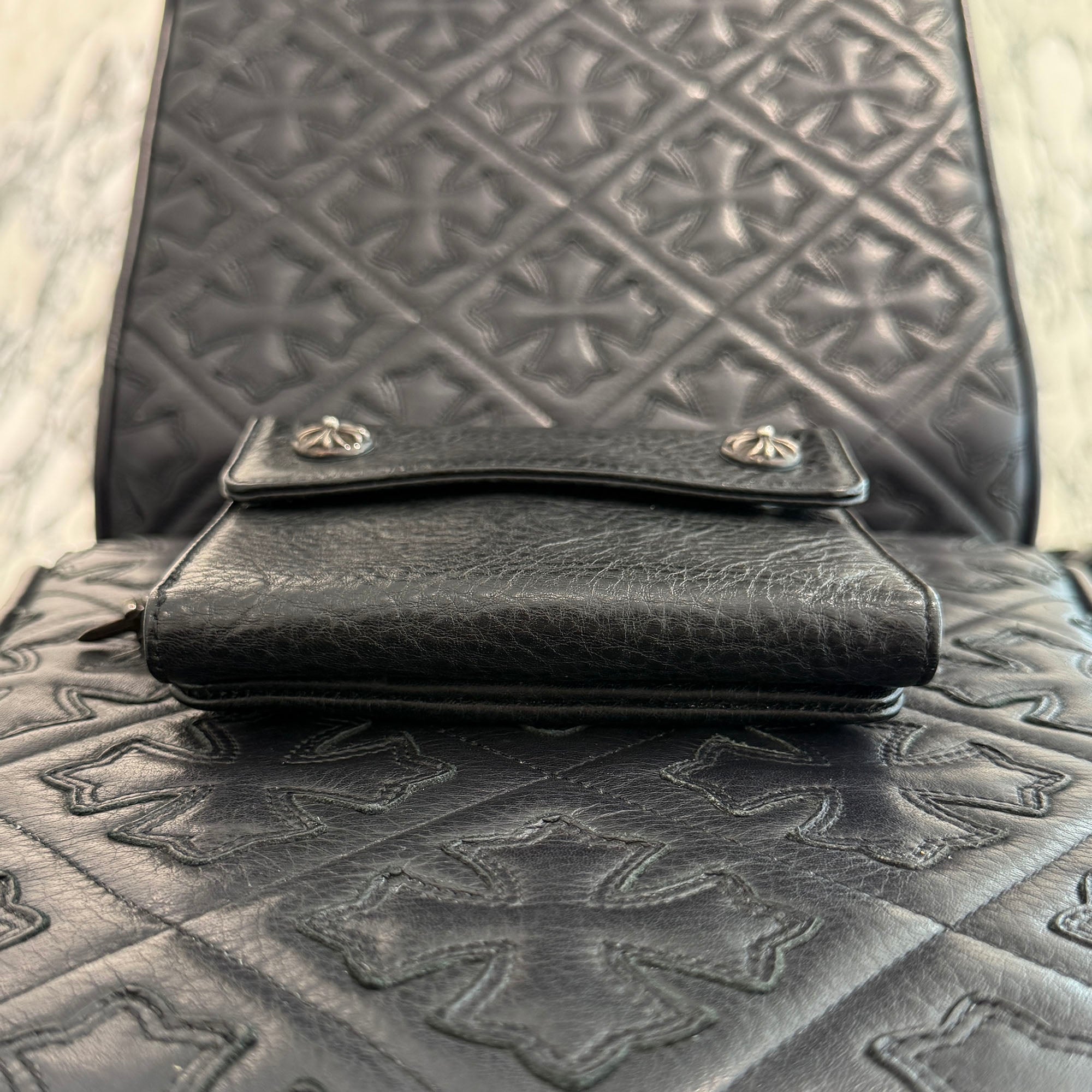CHROME HEARTS BIG SPOON Cross Ball Leather Wallet クロムハーツ ビックスプーン クロスボール レザーウォレット
