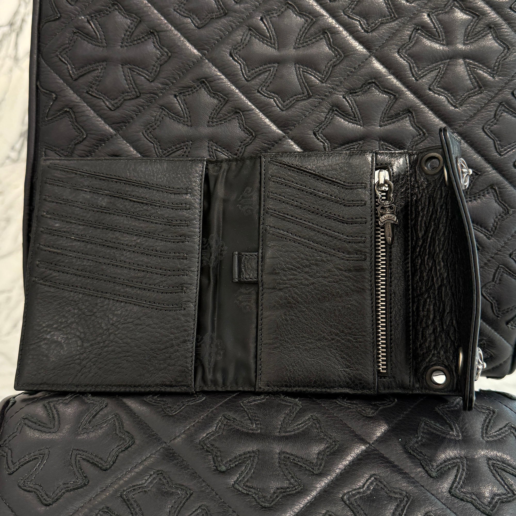 CHROME HEARTS BIG SPOON Cross Ball Leather Wallet クロムハーツ ビックスプーン クロスボール レザーウォレット