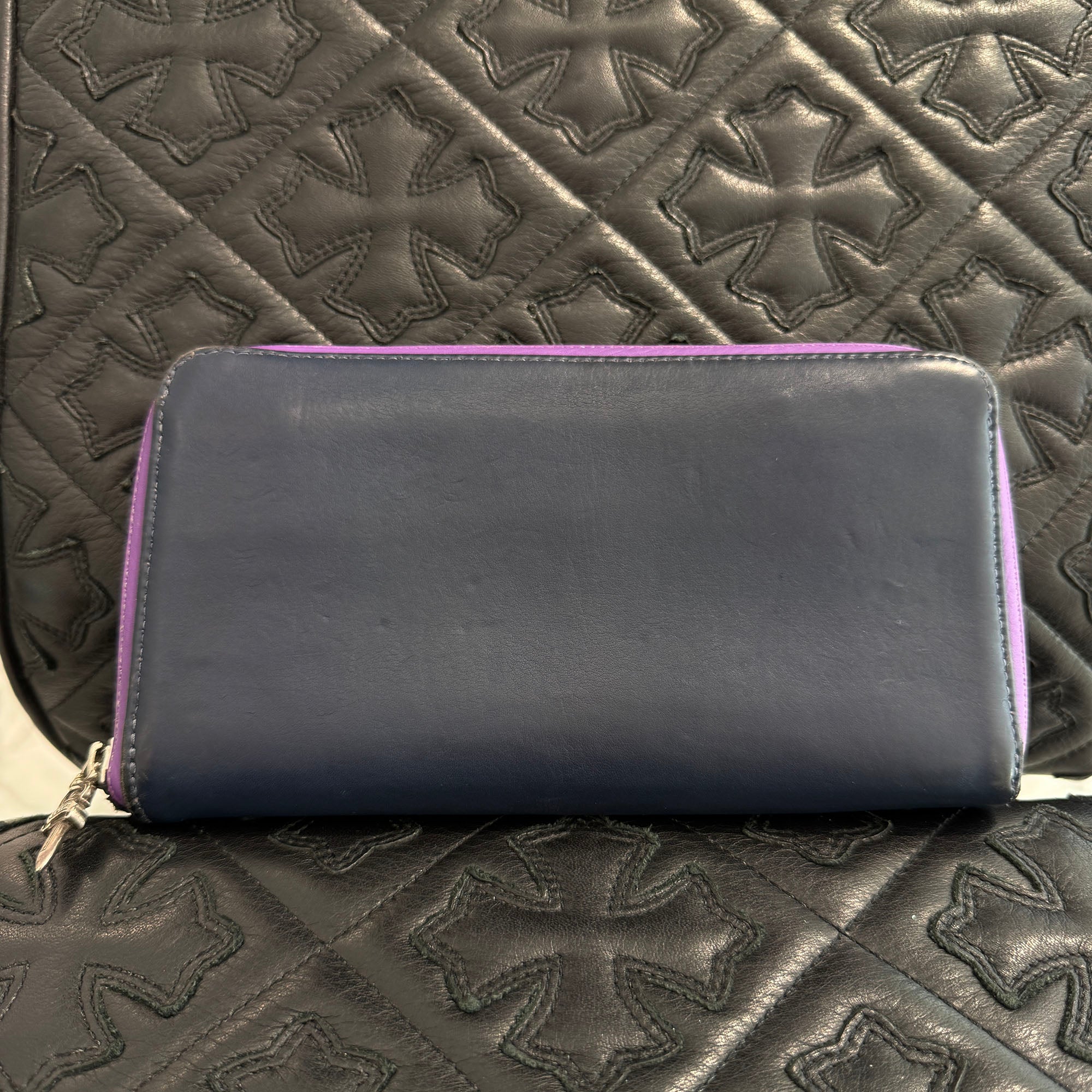 CHROME HEARTS 3 Cemetery Cross Leather Patch REC F ZIP Wallet クロムハーツ 3セメタリークロス レザーパッチ レック F ジップ ウォレット