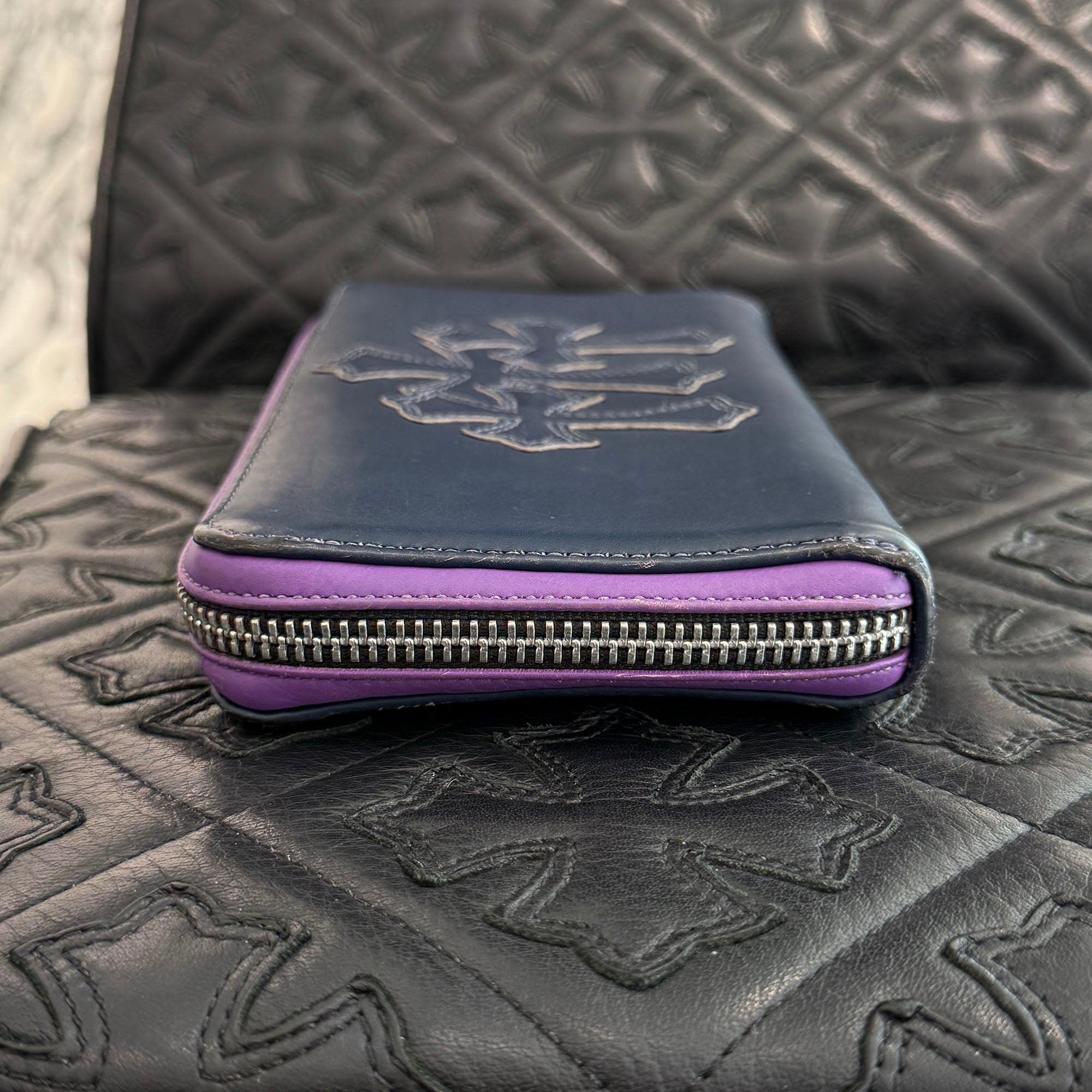 CHROME HEARTS 3 Cemetery Cross Leather Patch REC F ZIP Wallet クロムハーツ 3セメタリークロス レザーパッチ レック F ジップ ウォレット