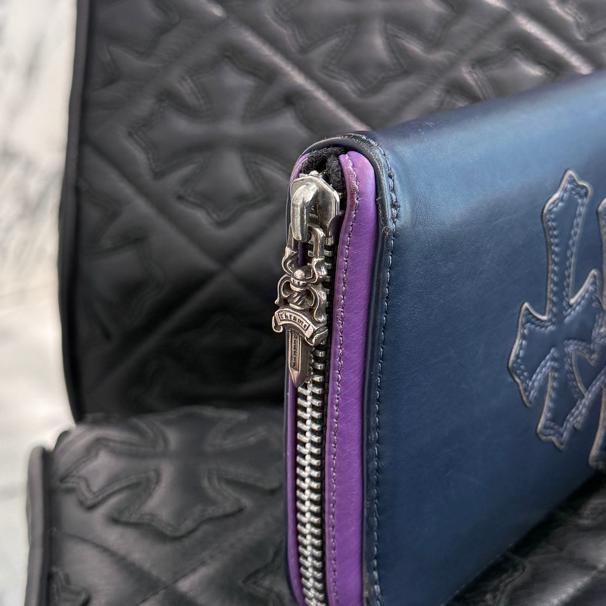 CHROME HEARTS 3 Cemetery Cross Leather Patch REC F ZIP Wallet クロムハーツ 3セメタリークロス レザーパッチ レック F ジップ ウォレット