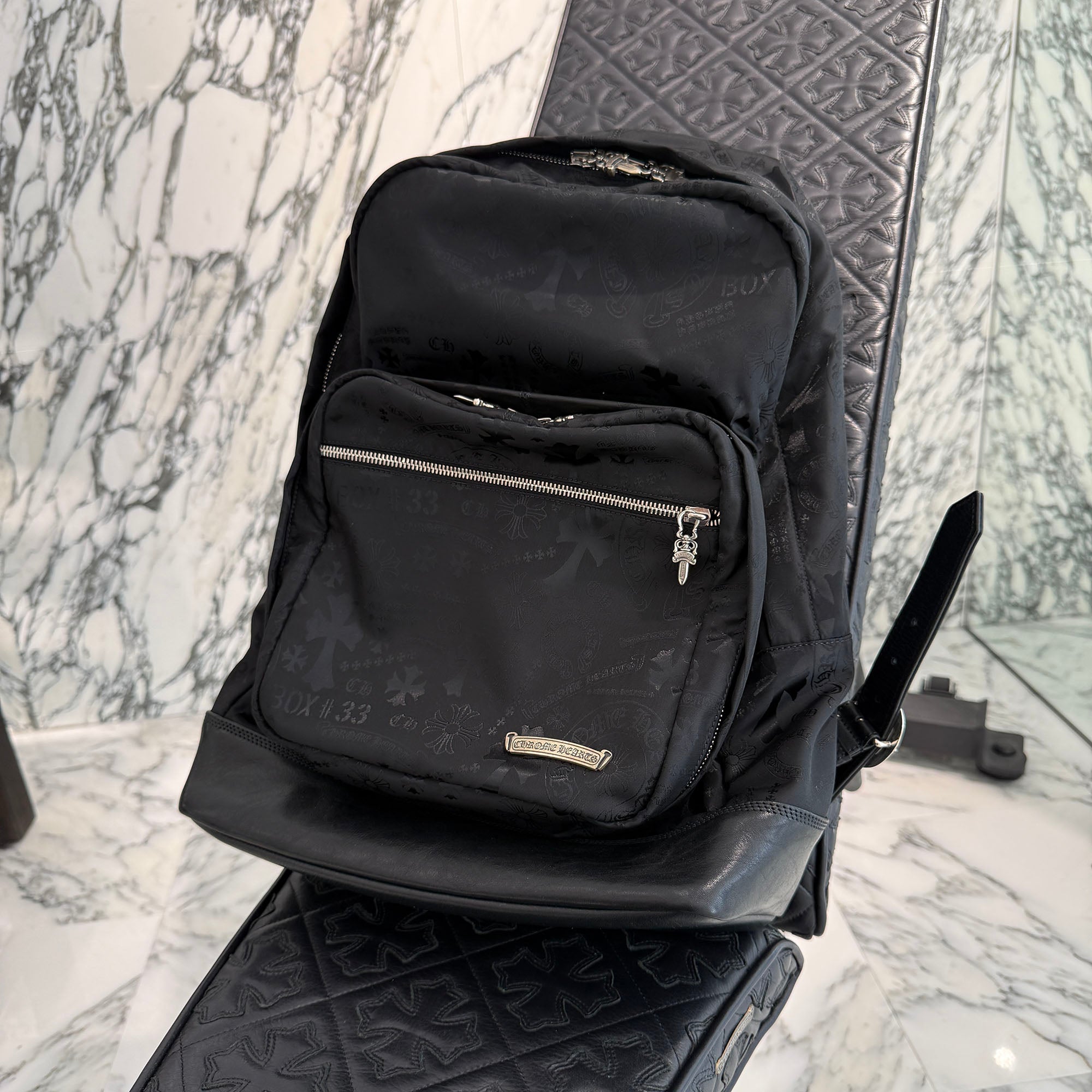 CHROME HEARTS 7th Grade Nylon Multi Logo Stencil Backpack クロムハーツ セブンスグレード ナイロン マルチ ロゴ ステンシル バックパック