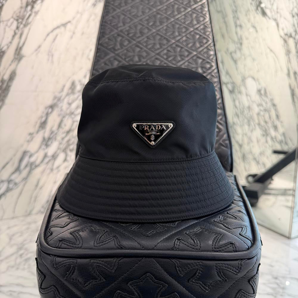 PRADA 2022AW Triangle Logo Plate Re Nylon Bucket Hat 2HC137 2DMI Size M プラダ トライアングルロゴプレート リナイロン バケットハット サイズM