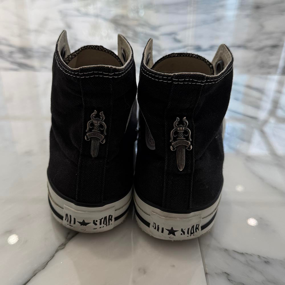 CHROME HEARTS × CONVERSE ALL STAR Silver Dagger Canvas High Top Sneakers Size JP26.5cm クロムハーツ × コンバース オールスター シルバーダガー キャンバス ハイカットスニーカー サイズJP26.5cm