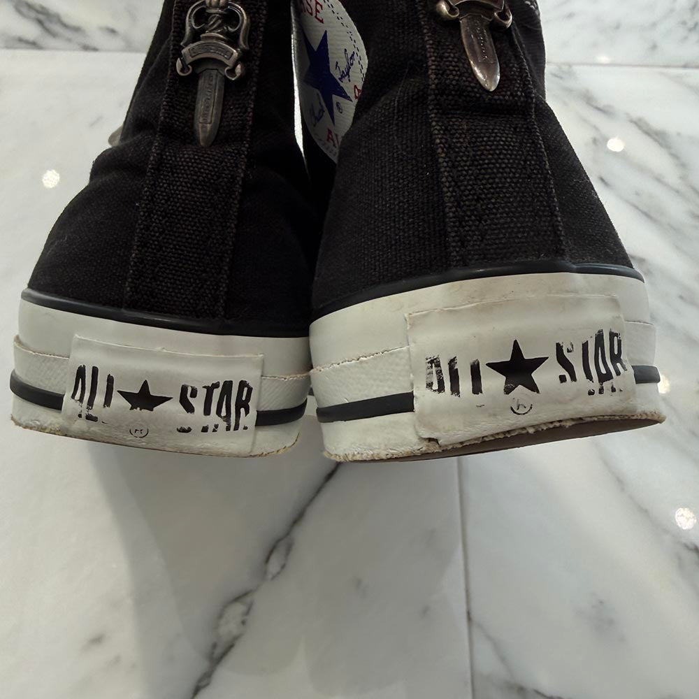 CHROME HEARTS × CONVERSE ALL STAR Silver Dagger Canvas High Top Sneakers Size JP26.5cm クロムハーツ × コンバース オールスター シルバーダガー キャンバス ハイカットスニーカー サイズJP26.5cm