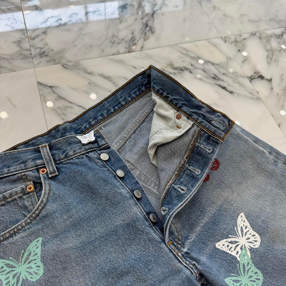 ABOUT DREAMS Butterfly Denim Shorts Size W32 × L34 アバウトドリームズ バタフライ デニムショーツ サイズ W32 × L34