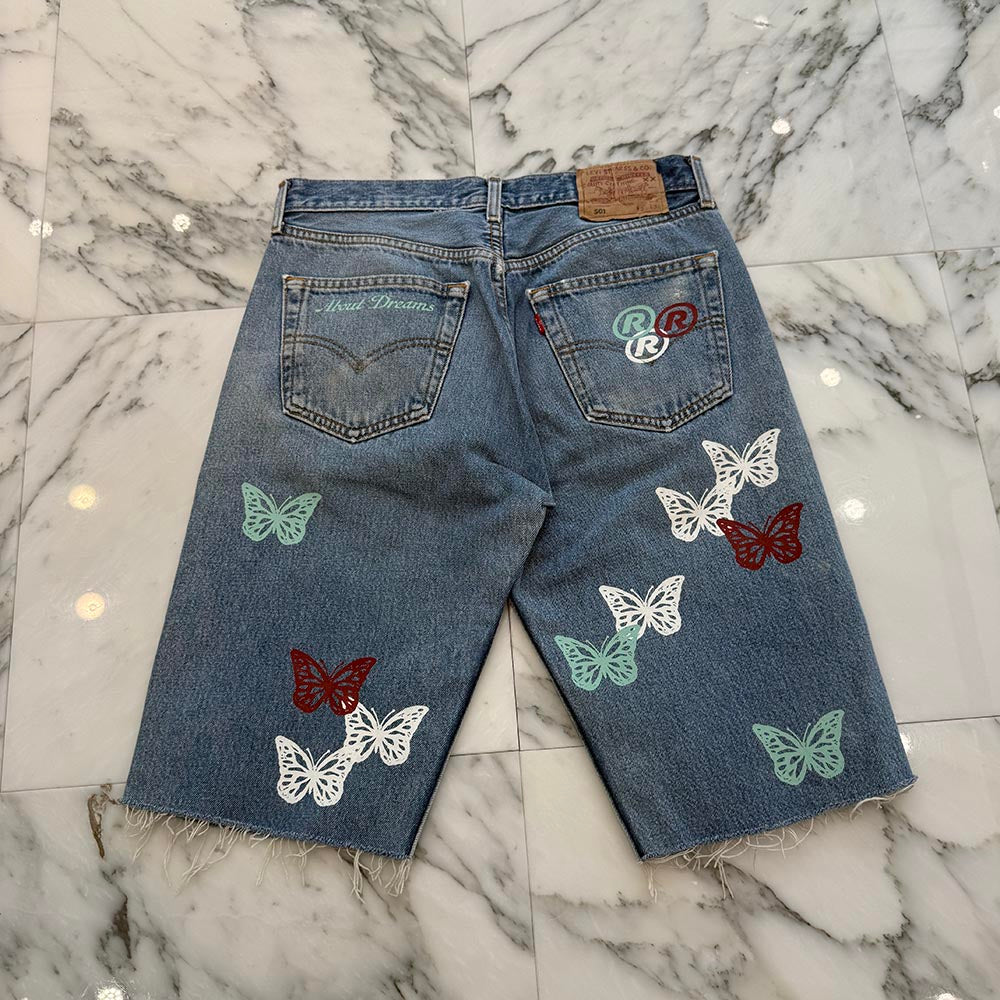 ABOUT DREAMS Butterfly Denim Shorts Size W32 × L34 アバウトドリームズ バタフライ デニムショーツ サイズ W32 × L34