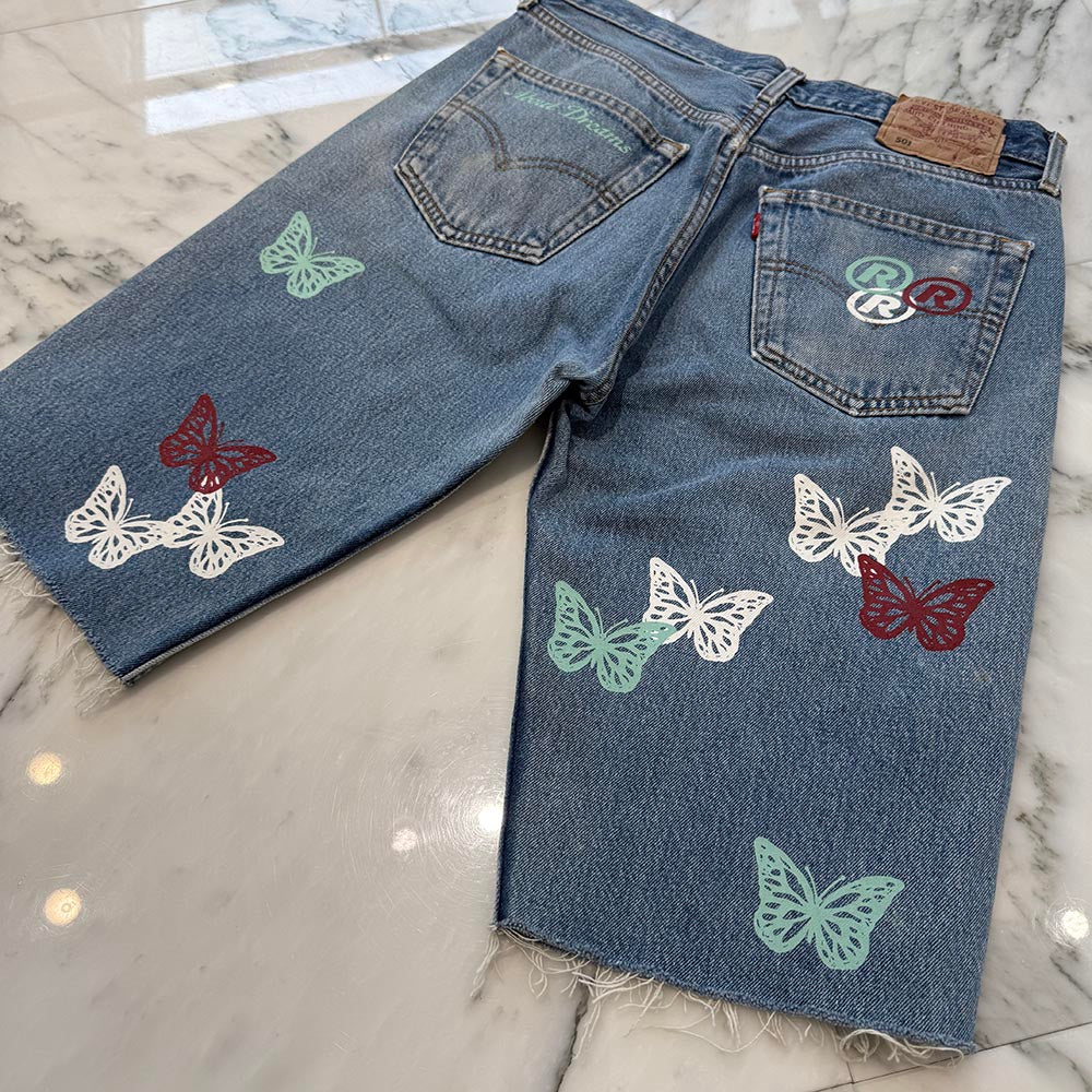 ABOUT DREAMS Butterfly Denim Shorts Size W32 × L34 アバウトドリームズ バタフライ デニムショーツ サイズ W32 × L34