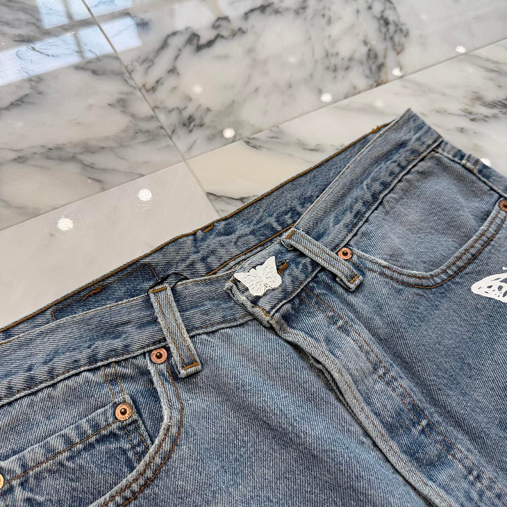 ABOUT DREAMS Butterfly Denim Shorts Size W32 × L30 アバウトドリームズ バタフライ デニムショーツ サイズ W32 × L30