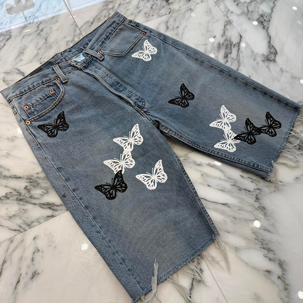 ABOUT DREAMS Butterfly Denim Shorts Size W32 × L30 アバウトドリームズ バタフライ デニムショーツ サイズ W32 × L30