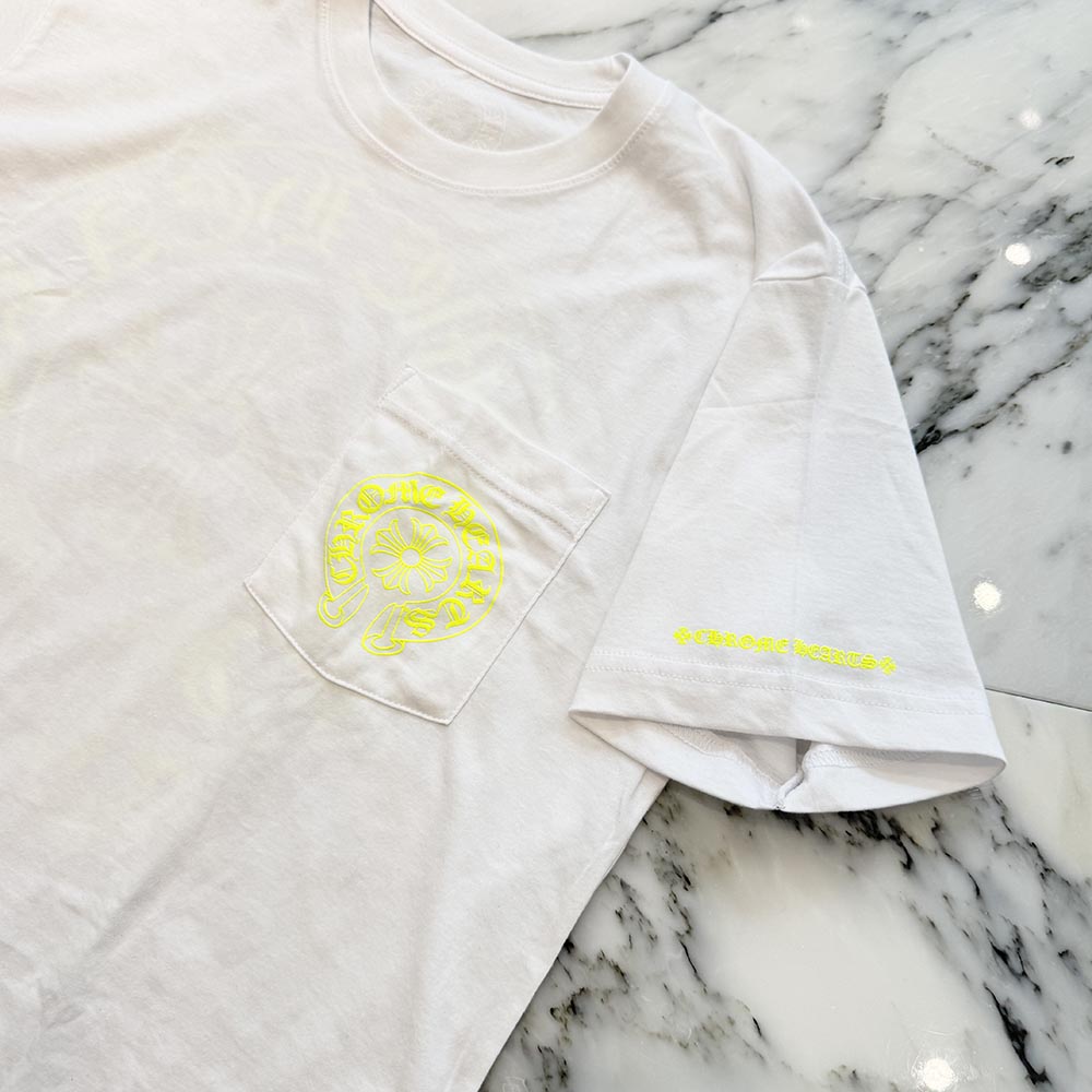 CHROME HEARTS Neon Yellow Horseshoe Tee Size S クロムハーツ ネオン
