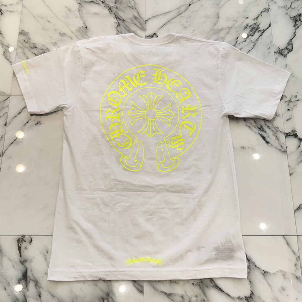 CHROME HEARTS Neon Yellow Horseshoe Tee Size S クロムハーツ ネオン