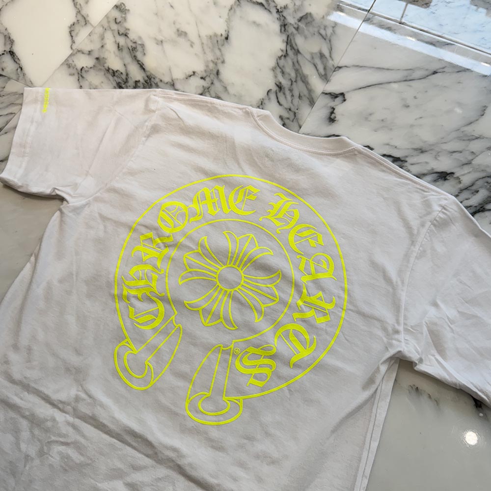 CHROME HEARTS Neon Yellow Horseshoe Tee Size L クロムハーツ ネオンイエロー ホースシュー Tシャツ サイズL