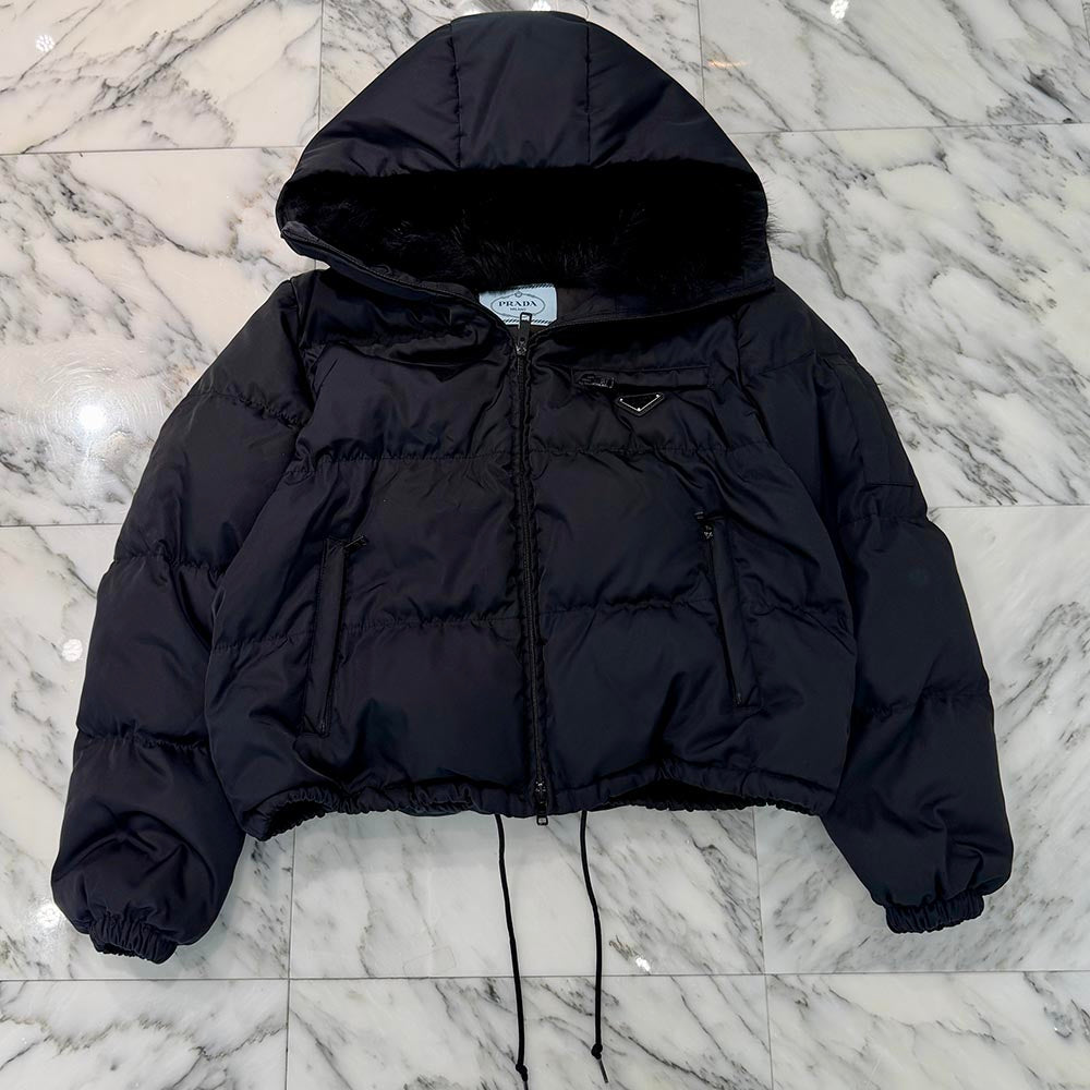 PRADA 2022AW Triangle Logo Re Nylon Padded Down Jacket 291808 S202 1WQ8 Size 44 プラダ トライアングルロゴ  リナイロン パデッド ダウン ジャケット サイズ44