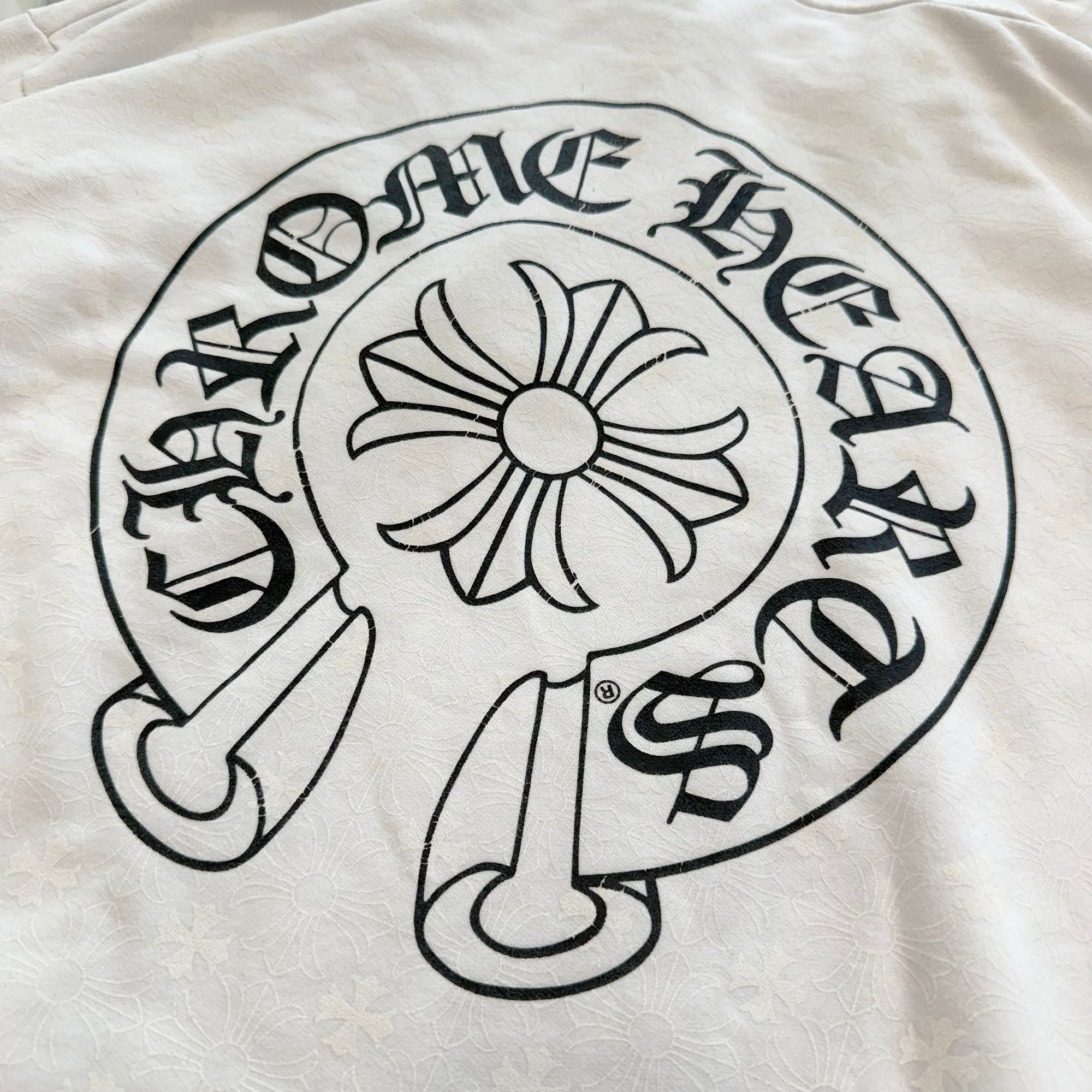 CHROME HEARTS Vertical Logo CH Plus Pullover Hoodie Size XXL クロムハーツ ヴァーティカルロゴ CHプラス総柄 プルオーバーフーディ サイズXXL