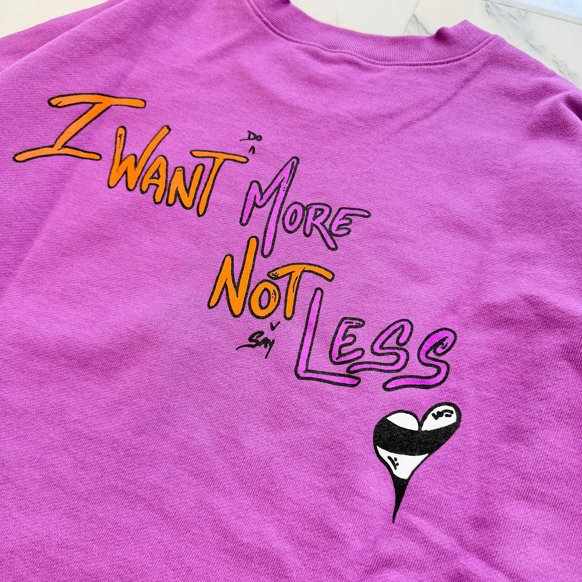 CHROME HEARTS× MATTY BOY 2024AW "I WANT MORE NOT LESS" Crew Neck Sweat Shirt Size XXL クロムハーツ×マッティボーイ "アイウォントレス" クルーネックスウェットシャツ サイズXXL