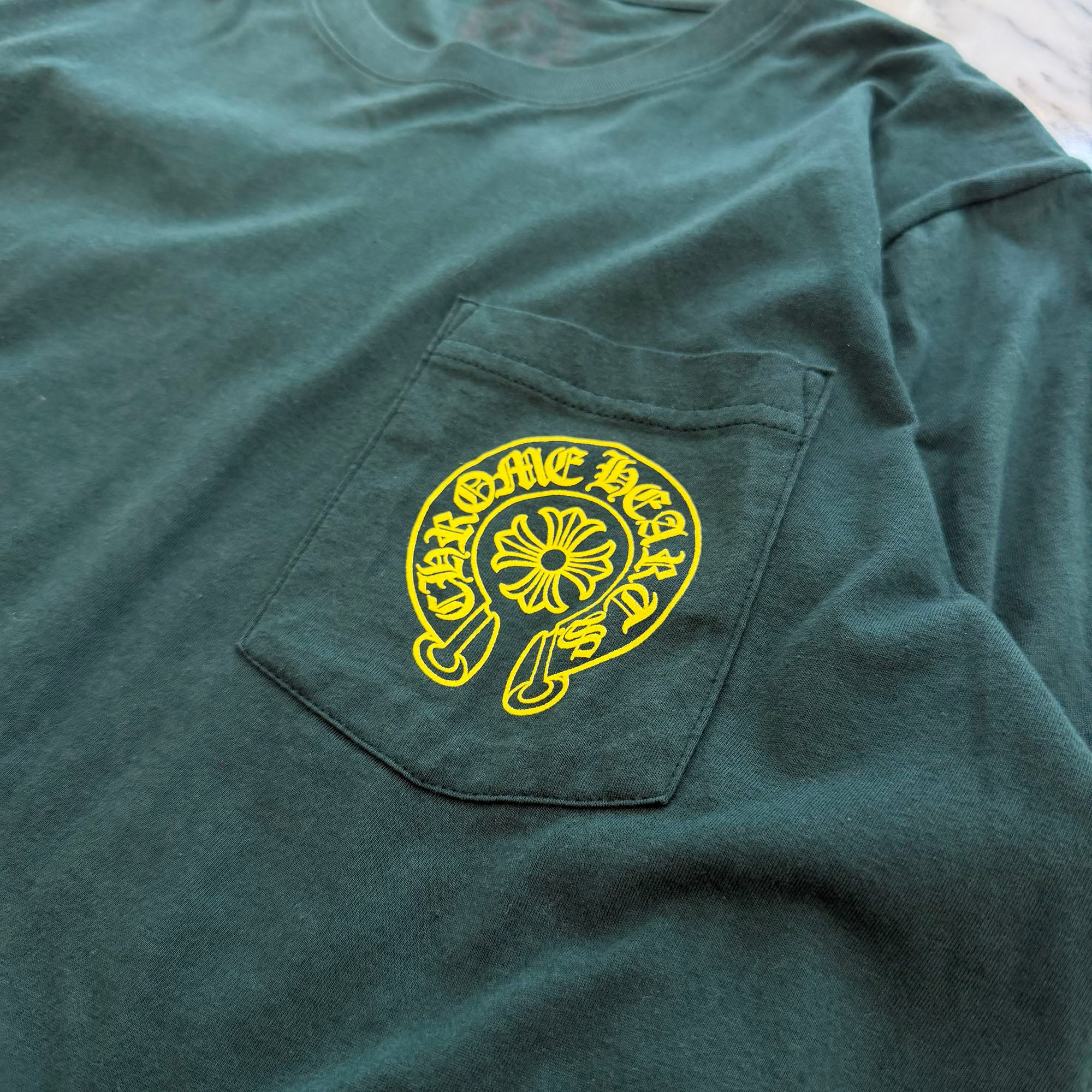 CHROME HEARTS Back Horseshoe Arm Logo Print Long Sleeve Tee Size M クロムハーツ バックホースシュー アームロゴ プリント ロングスリーブ Tシャツ サイズM