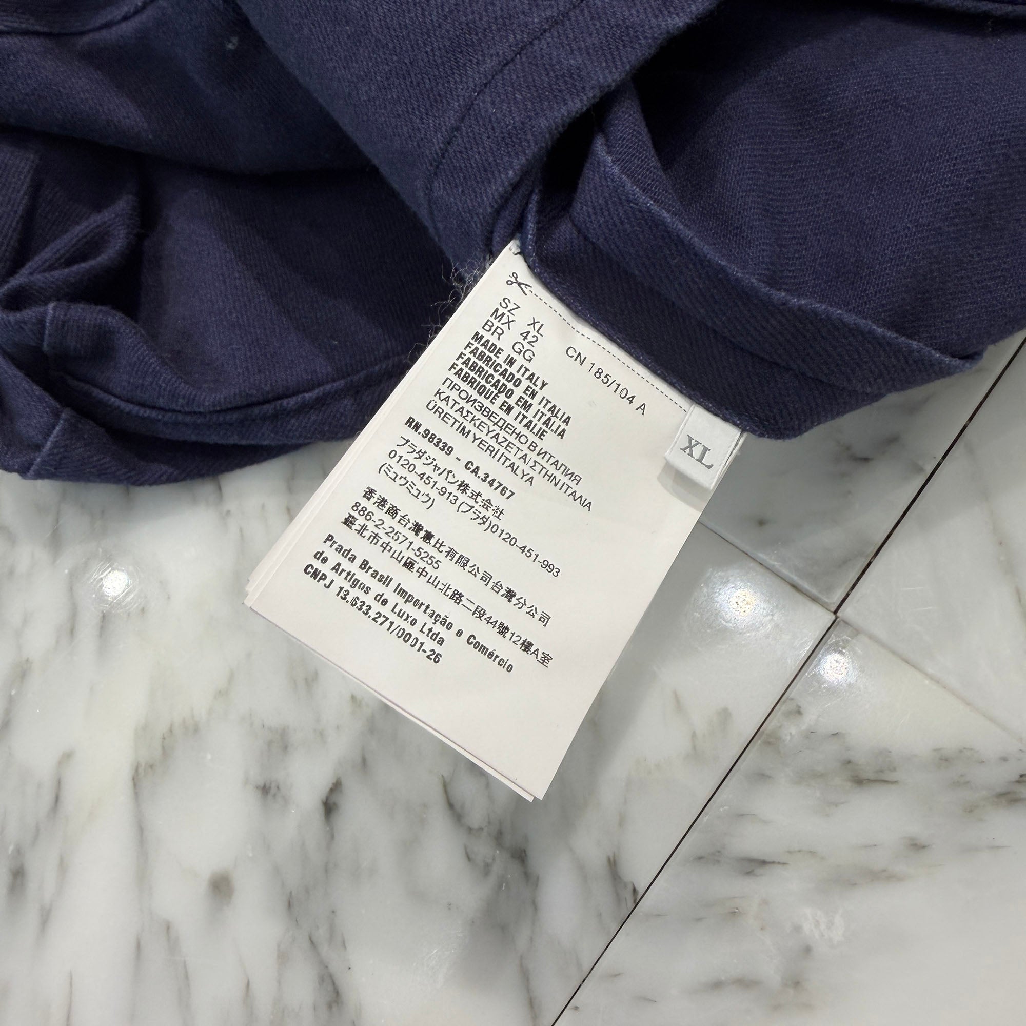 PRADA 2025SS Triangle Logo Plate Zip Up Blouson Denim Jacket GEB233 S232 16HE Size XL プラダ トライアングルロゴプレート ジップアップ ブルゾン デニムジャケット サイズXL