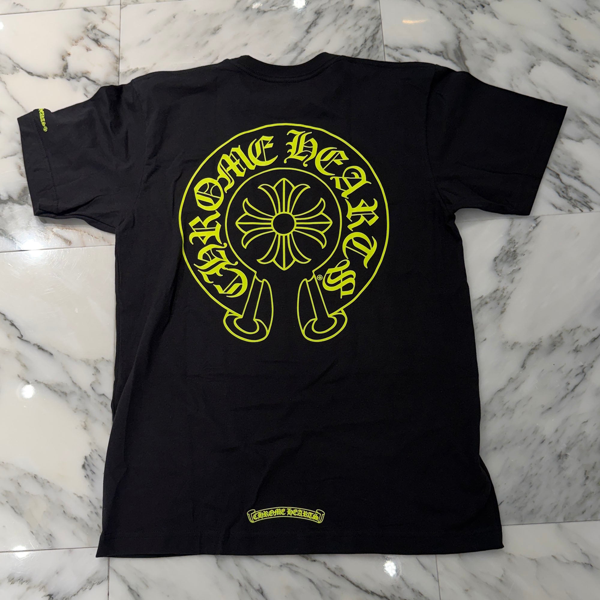 CHROME HEARTS Neon Yellow Horseshoe Tee Size M クロムハーツ ネオン