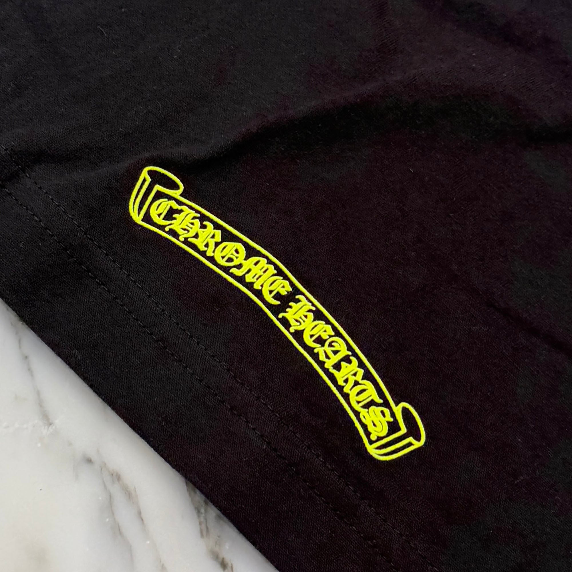 CHROME HEARTS Neon Yellow Horseshoe Tee Size M クロムハーツ ネオン