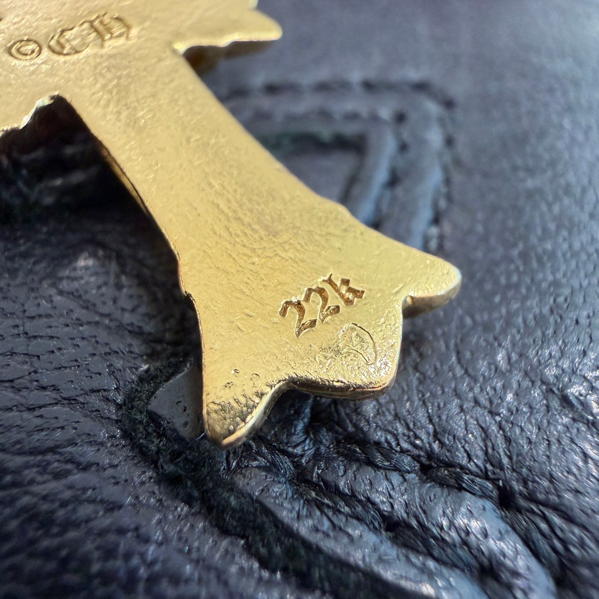 CHROME HEARTS 22K Double CH Cross Charm Pave Diamond Pendant Top クロムハーツ 22K ダブルCHクロス チャーム パヴェダイヤモンド ペンダントトップ