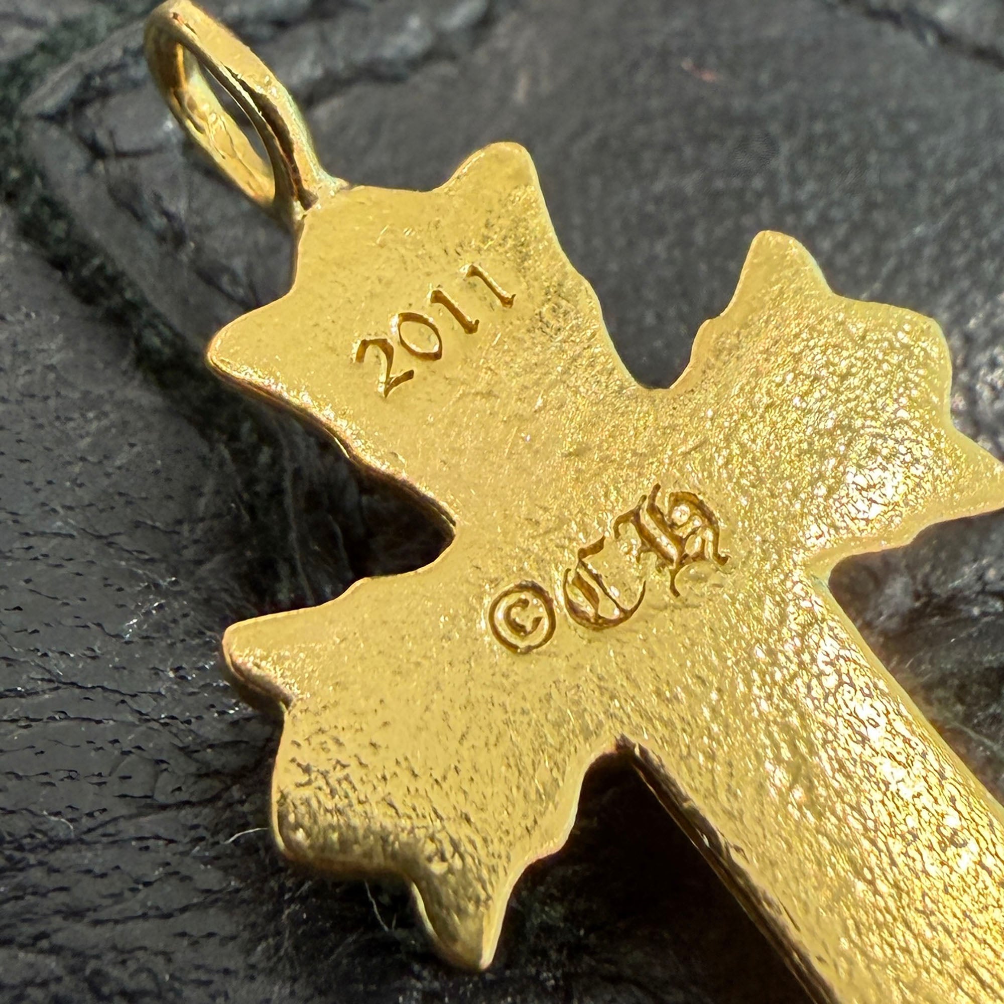 CHROME HEARTS 22K Double CH Cross Charm Pave Diamond Pendant Top クロムハーツ 22K ダブルCHクロス チャーム パヴェダイヤモンド ペンダントトップ
