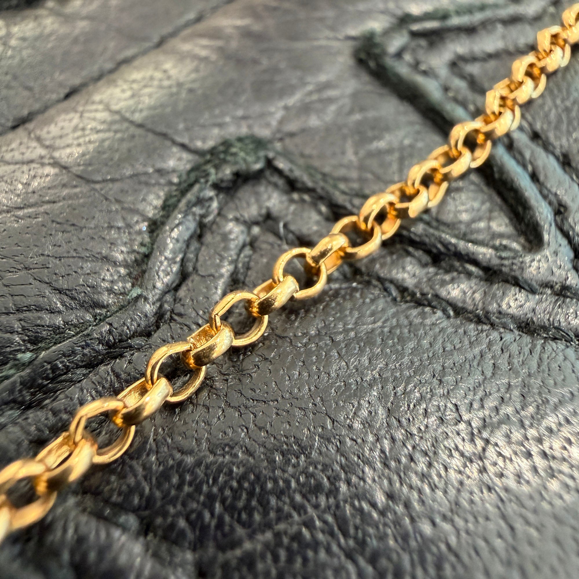 CHROME HEARTS 22K Safety Pin Roll Chain Necklace Size 18 Inch クロムハーツ 22K セーフティピン ロールチェーン ネックレス 18インチ