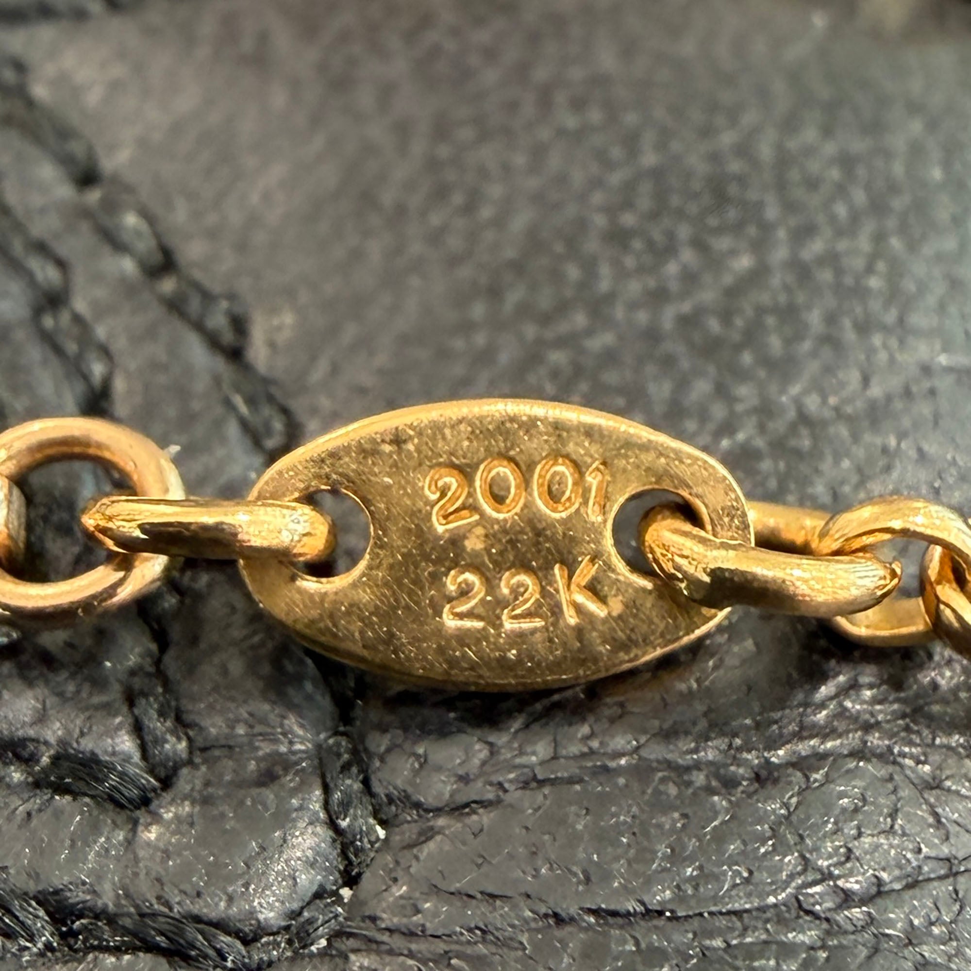CHROME HEARTS 22K Safety Pin Roll Chain Necklace Size 18 Inch クロムハーツ 22K セーフティピン ロールチェーン ネックレス 18インチ
