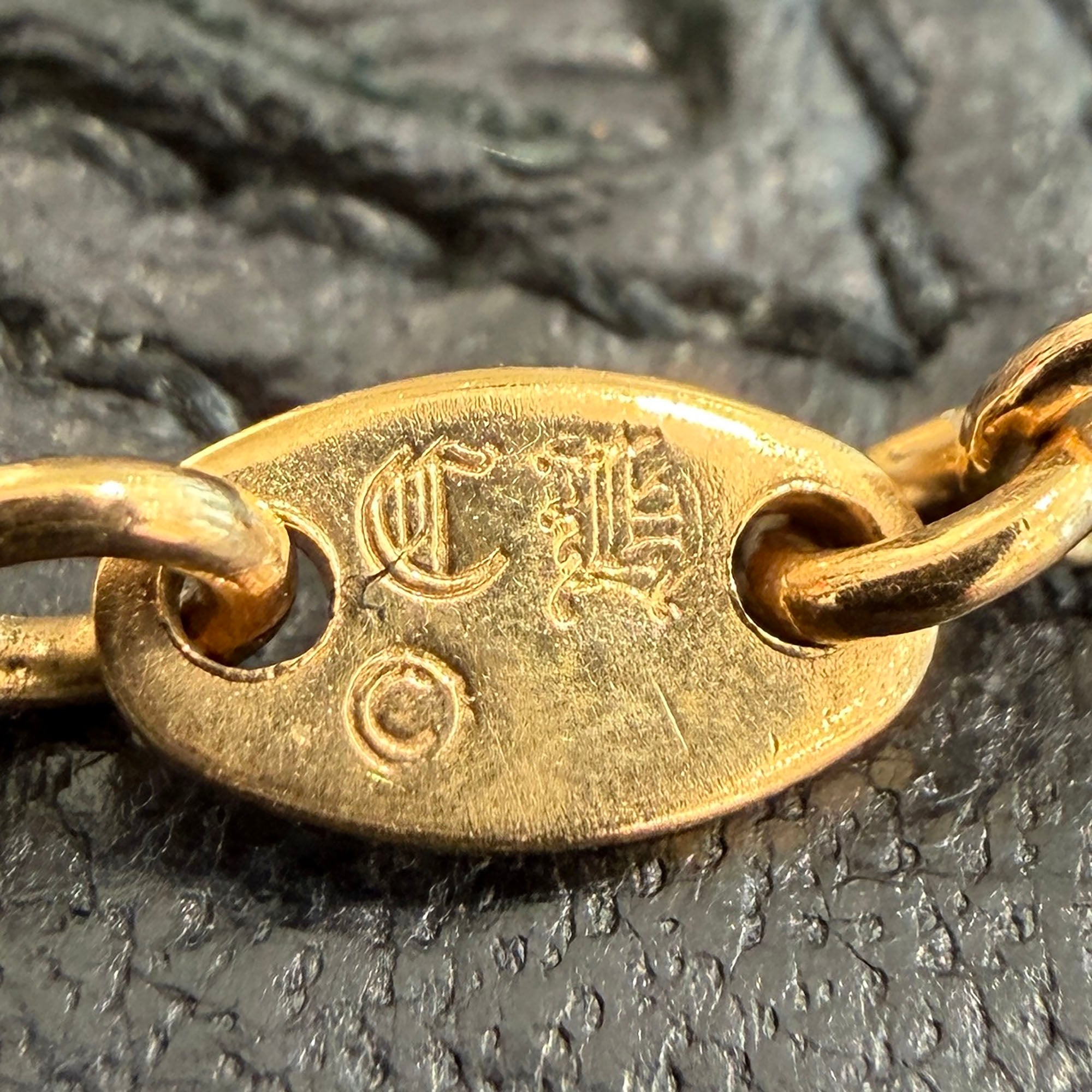 CHROME HEARTS 22K Safety Pin Roll Chain Necklace Size 18 Inch クロムハーツ 22K セーフティピン ロールチェーン ネックレス 18インチ
