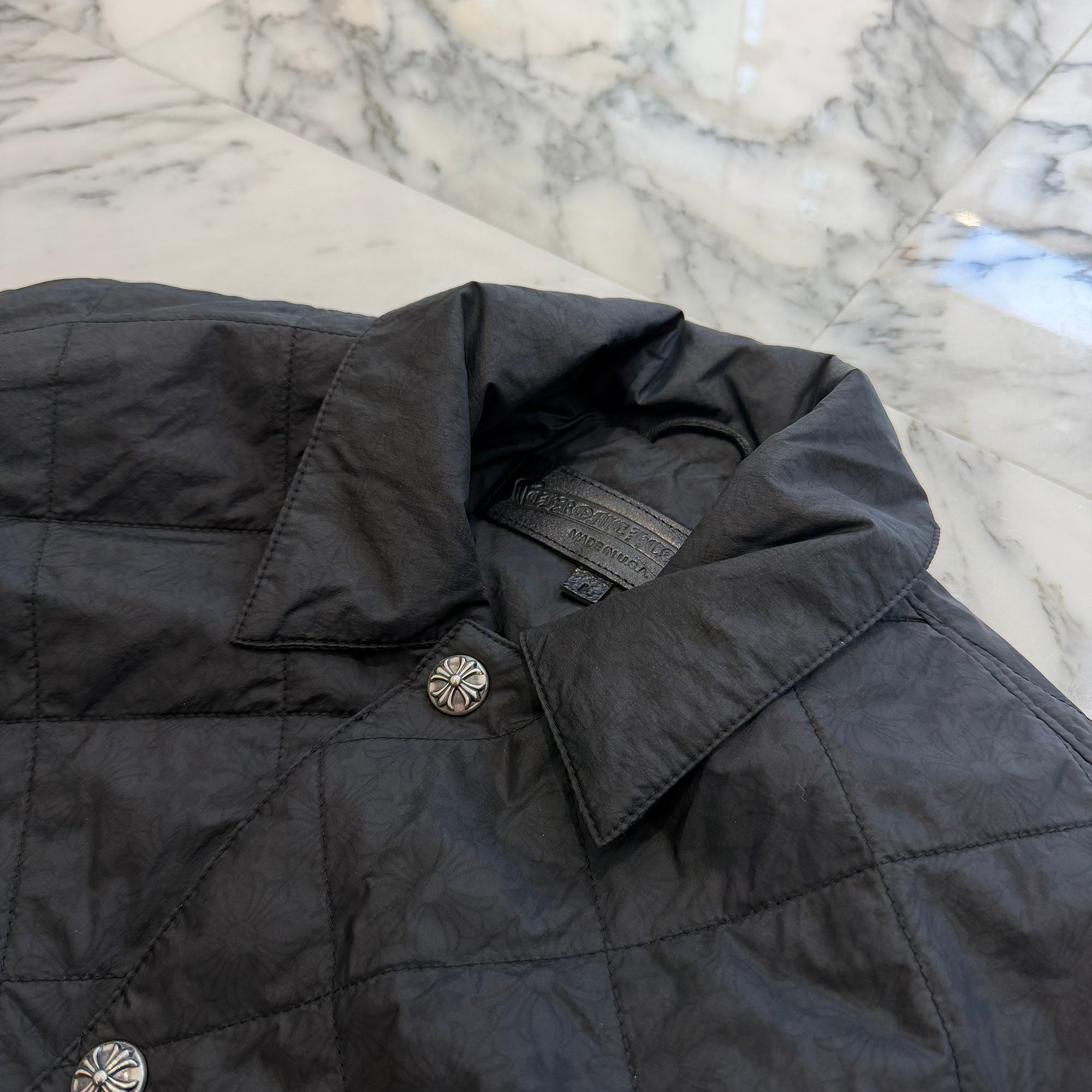 CHROME HEARTS CH Logo Embroidery Quilting Nylon Jacket Size L