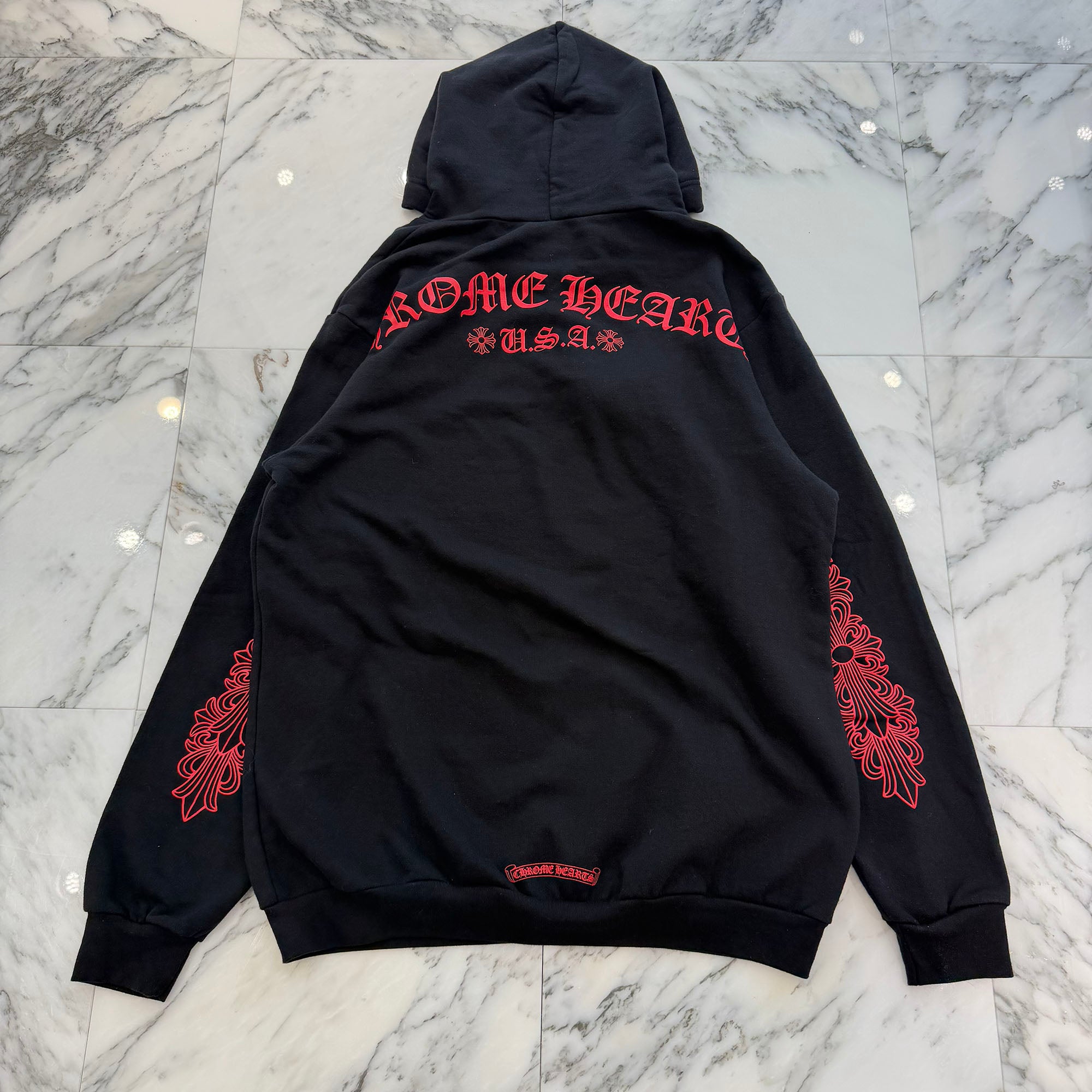 CHROME HEARTS Friends & Family Limited Floral Cross Arch Logo Pullover Hoodie Size XXL クロムハーツ フレンズアンドファミリー フローラルクロス アーチロゴ プルオーバーフーディ サイズXXL
