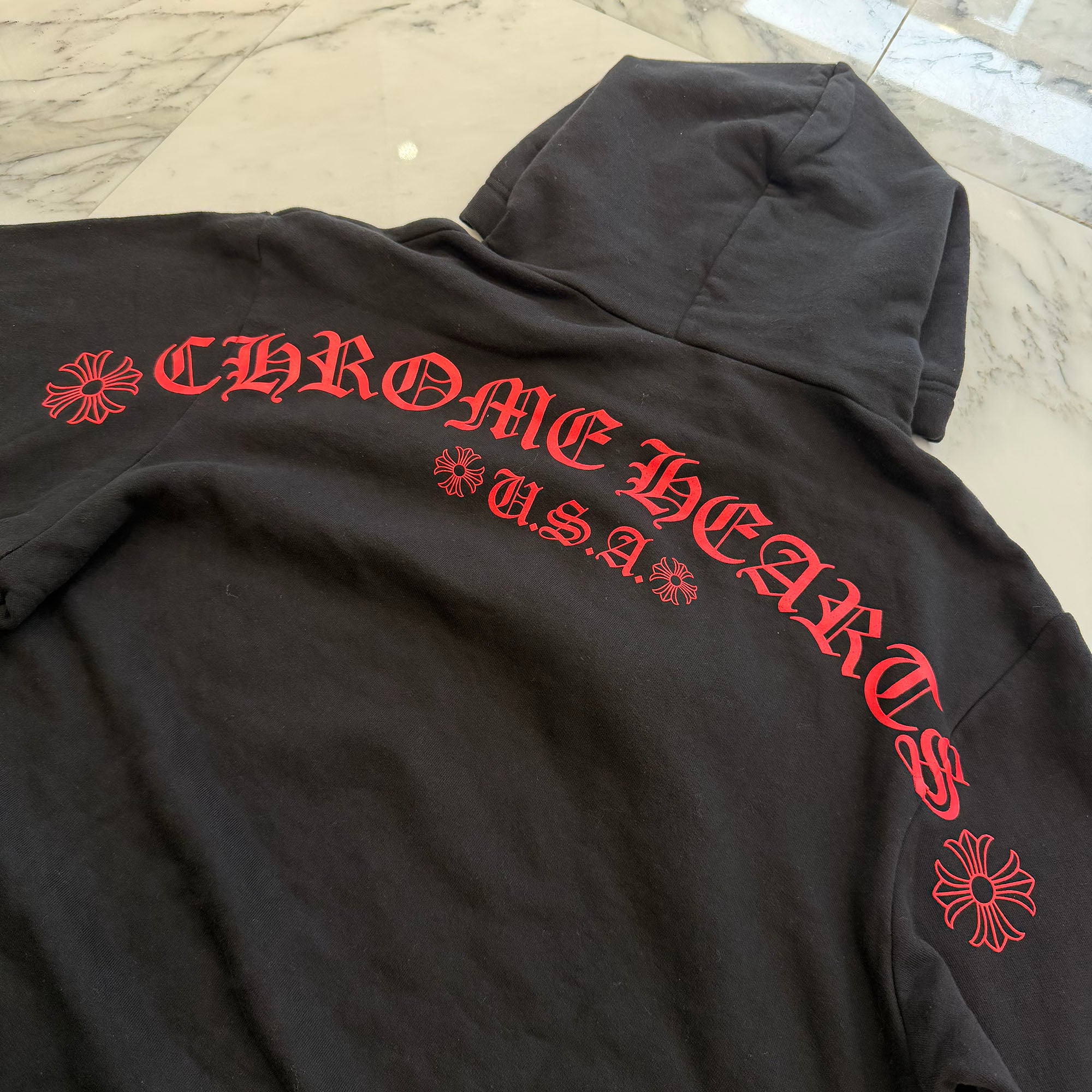 CHROME HEARTS Friends & Family Limited Floral Cross Arch Logo Pullover Hoodie Size XXL クロムハーツ フレンズアンドファミリー フローラルクロス アーチロゴ プルオーバーフーディ サイズXXL