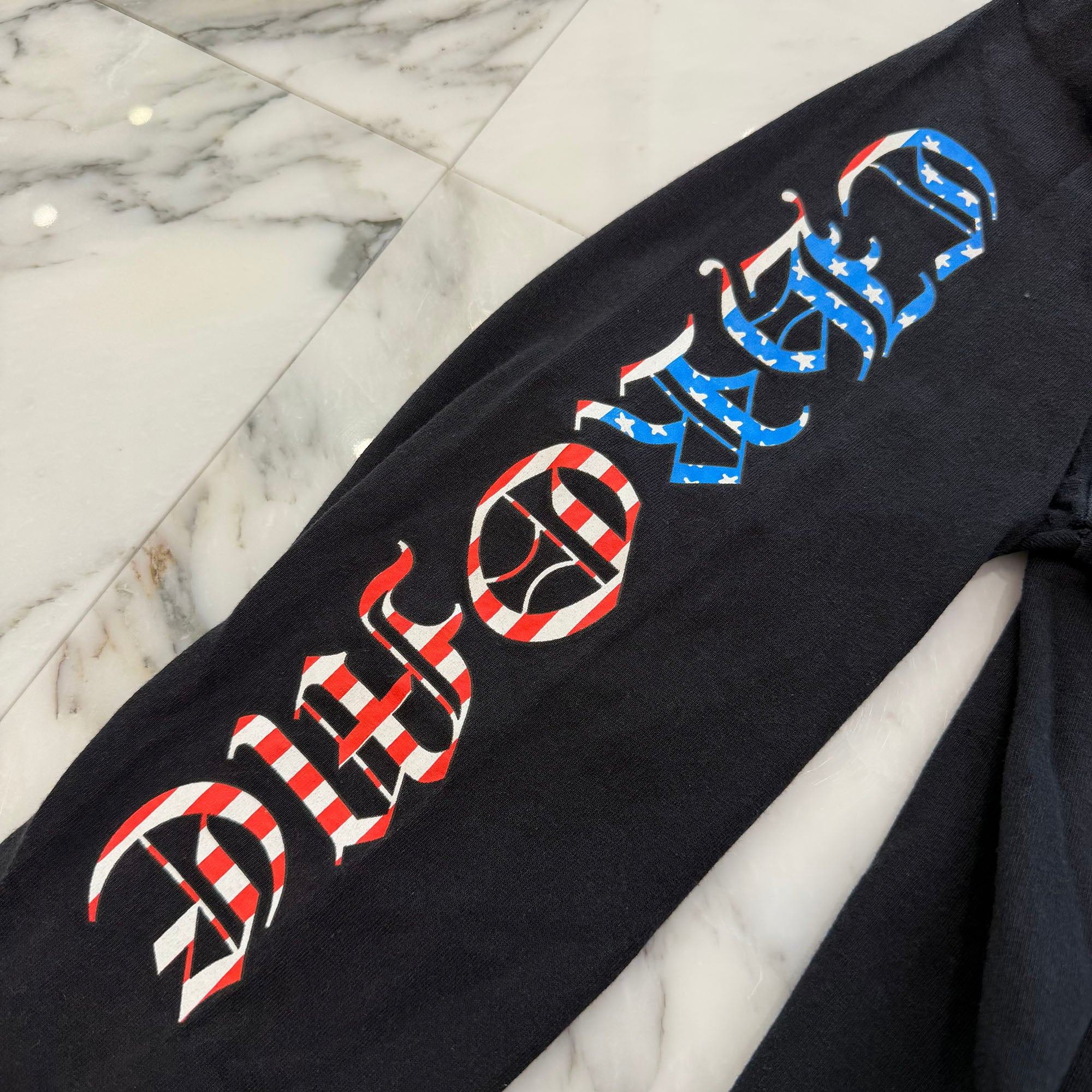 CHROME HEARTS American Flag Back Scroll Logo Label Long Sleeve Tee Size XL クロムハーツ アメリカンフラッグ バックスクロール ロゴラベル ロングスリーブ Tシャツ サイズXL