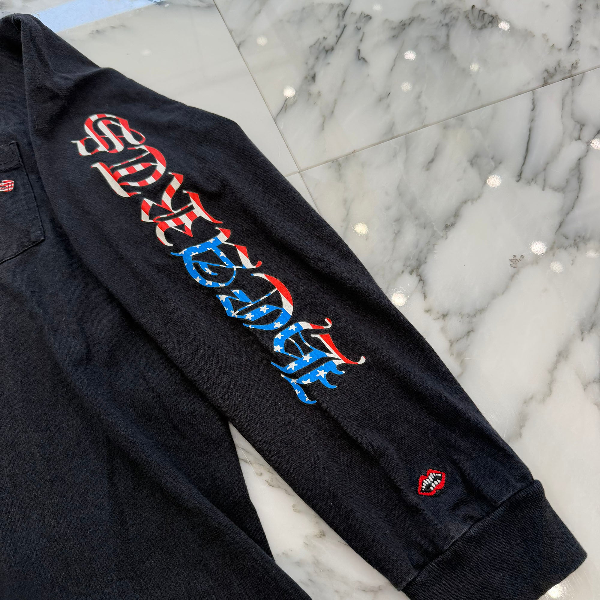 CHROME HEARTS American Flag Back Scroll Logo Label Long Sleeve Tee Size XL クロムハーツ アメリカンフラッグ バックスクロール ロゴラベル ロングスリーブ Tシャツ サイズXL