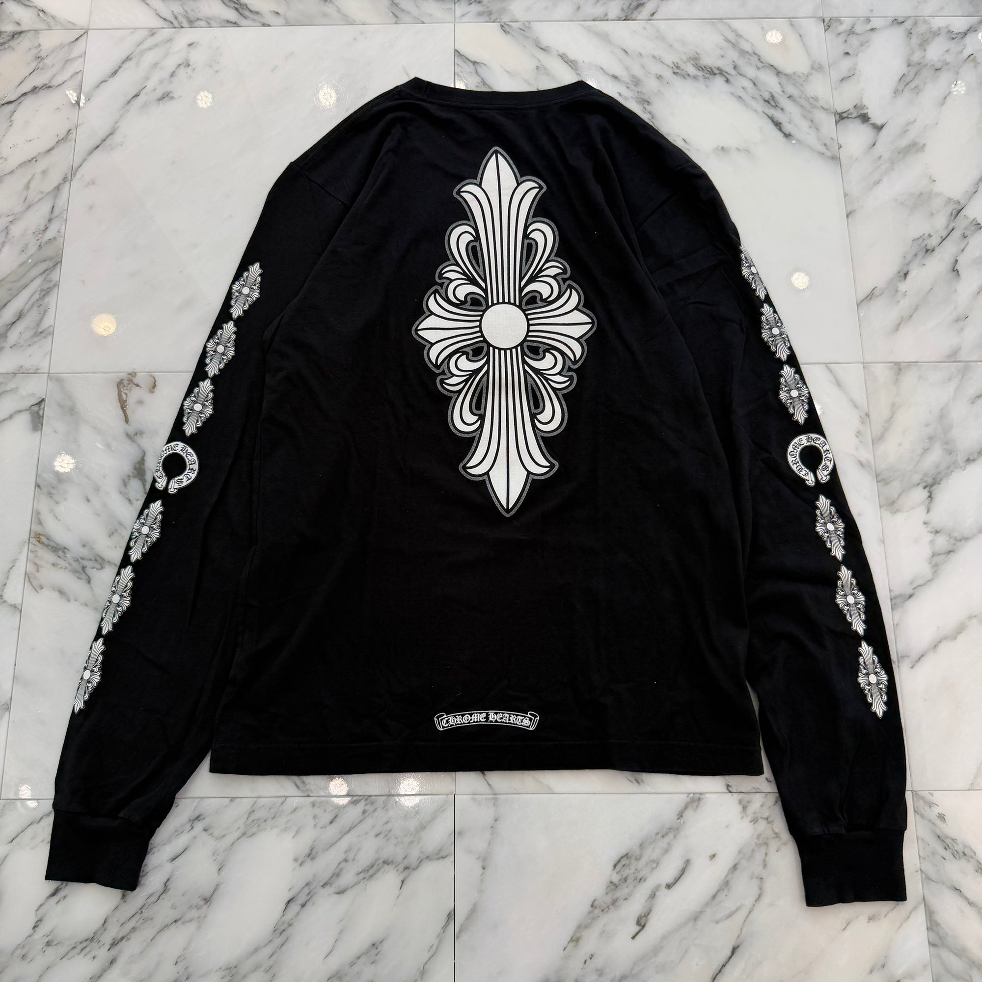 CHROME HEARTS Back Floral Cross Long Sleeve Tee Size M クロムハーツ バック フローラルクロス ロングスリーブTシャツ サイズM