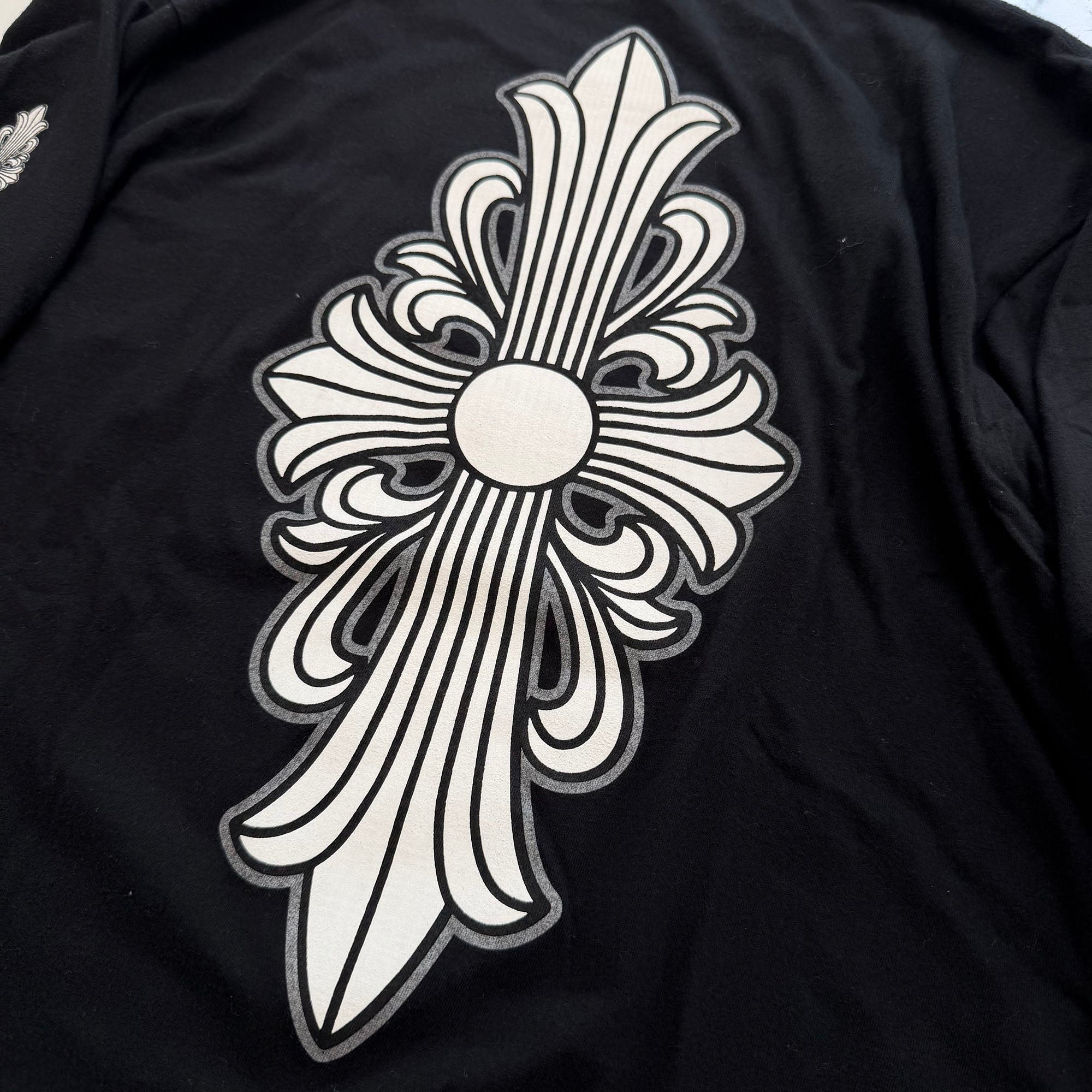 CHROME HEARTS Back Floral Cross Long Sleeve Tee Size M クロムハーツ バック フローラルクロス ロングスリーブTシャツ サイズM
